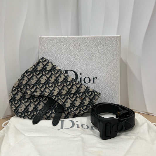 Dior - Saddle belt bag - Cloth - Brown - (mini)