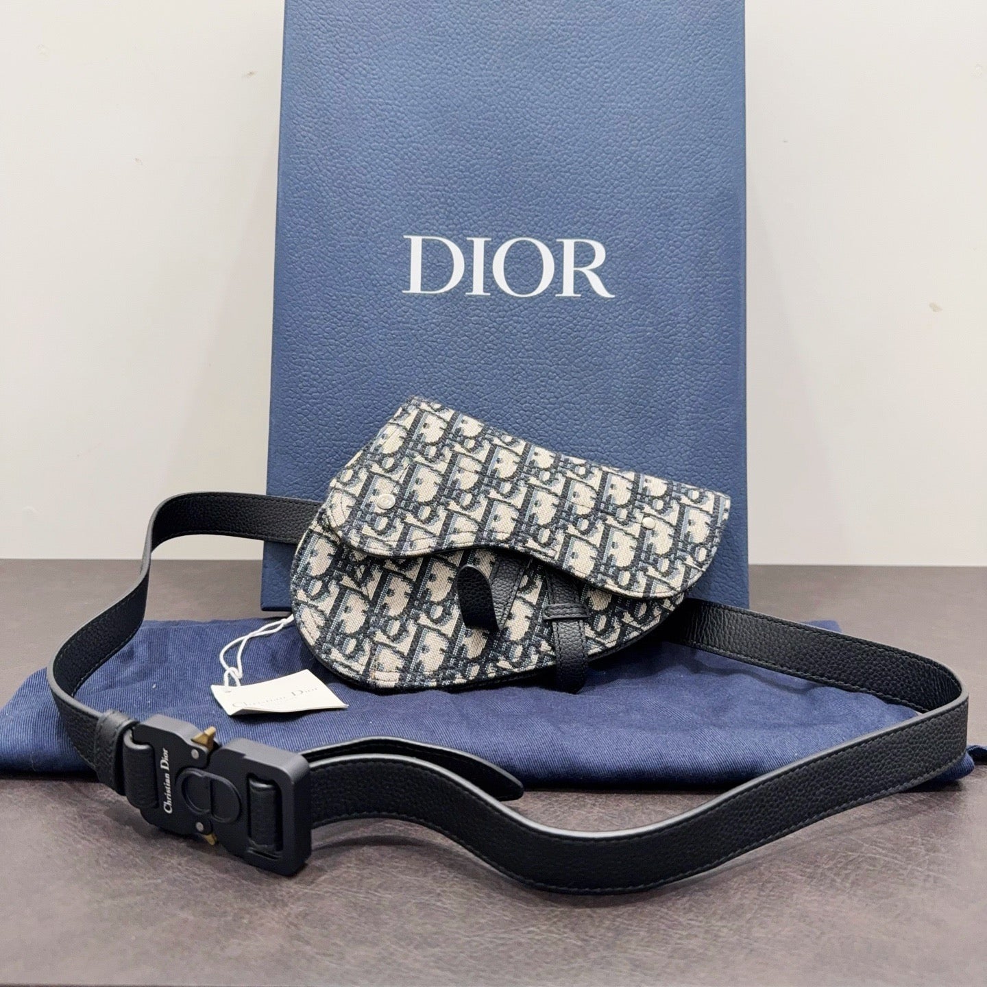 Dior - Saddle Belt Bag - Denim - Blue - (mini)