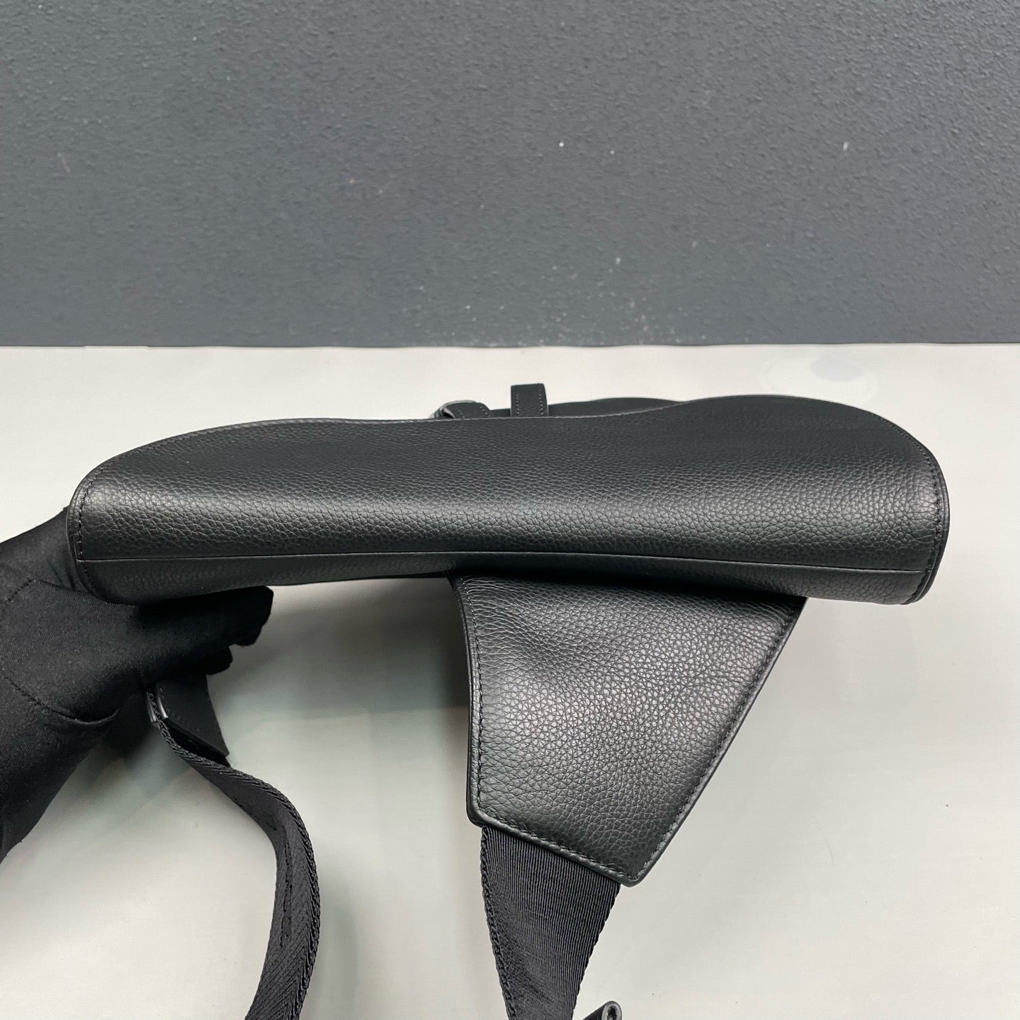 Dior - Saddle Belt Bag - Grained leather - Black - (medium)