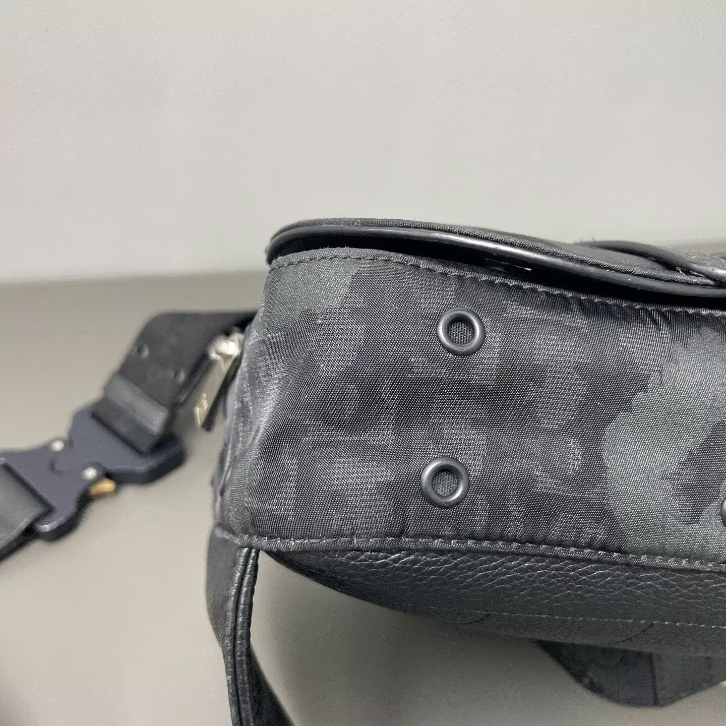 Dior - Saddle Belt Bag - Oblique canvas with pebbled leather trim - Black - (medium)