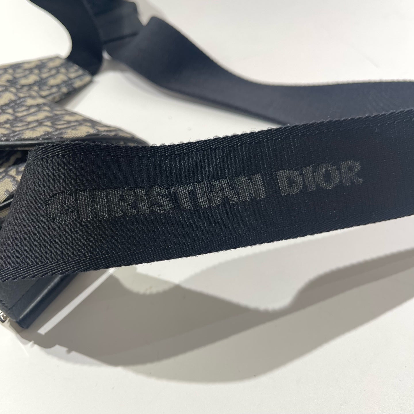 Dior - Saddle Belt Bag - Oblique jacquard canvas with calfskin leather trim - Blue with Black accents - (Small)