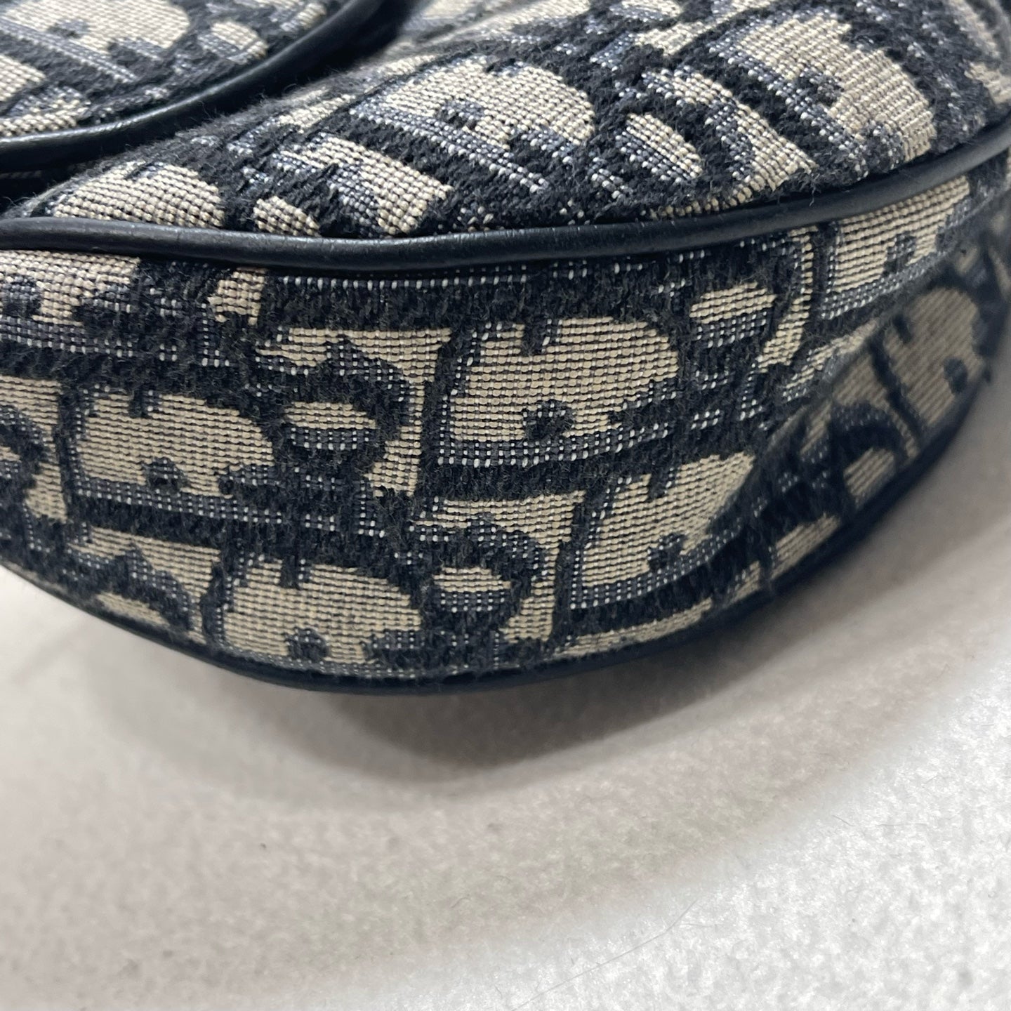 Dior - Saddle Belt Bag - Oblique jacquard canvas with calfskin leather trim - Blue with Black accents - (Small)