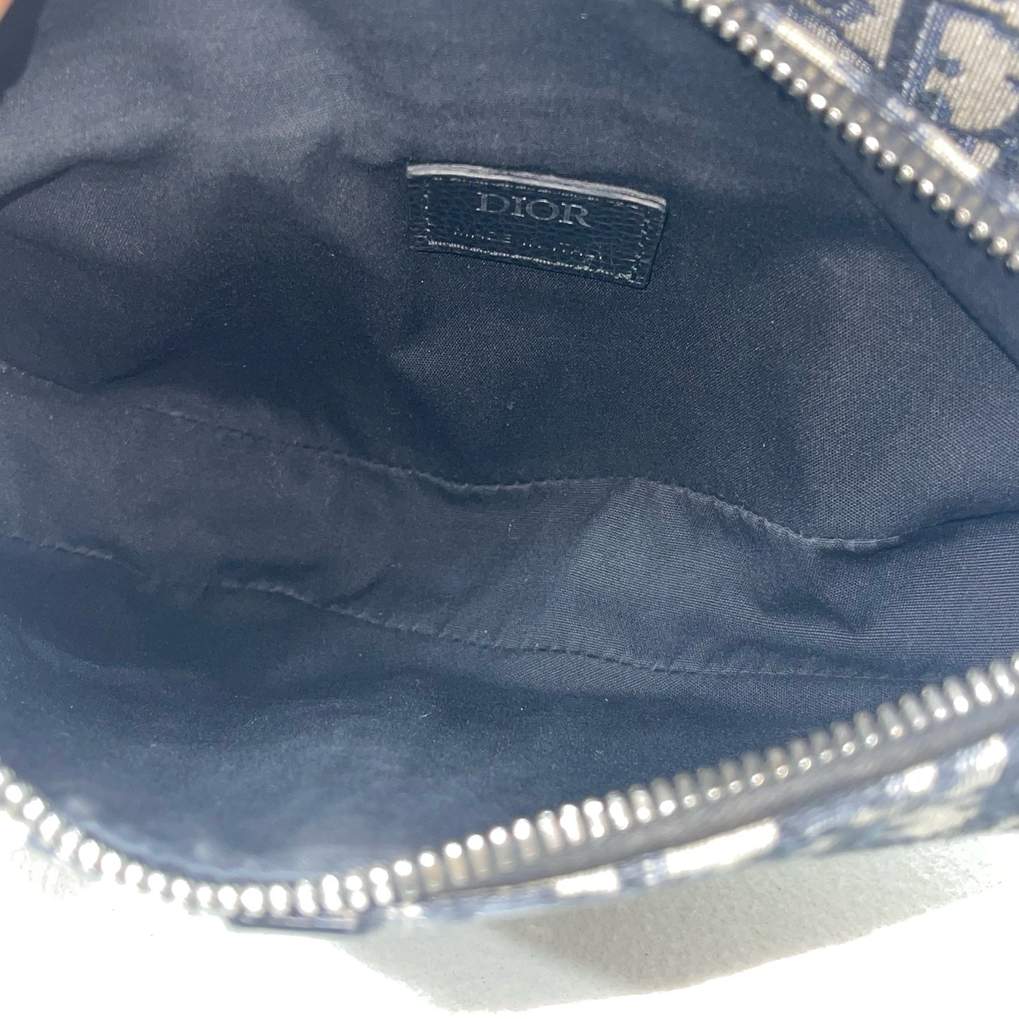 Dior - Saddle Belt Bag - Oblique jacquard canvas with calfskin leather trim - Blue with Black accents - (Small)