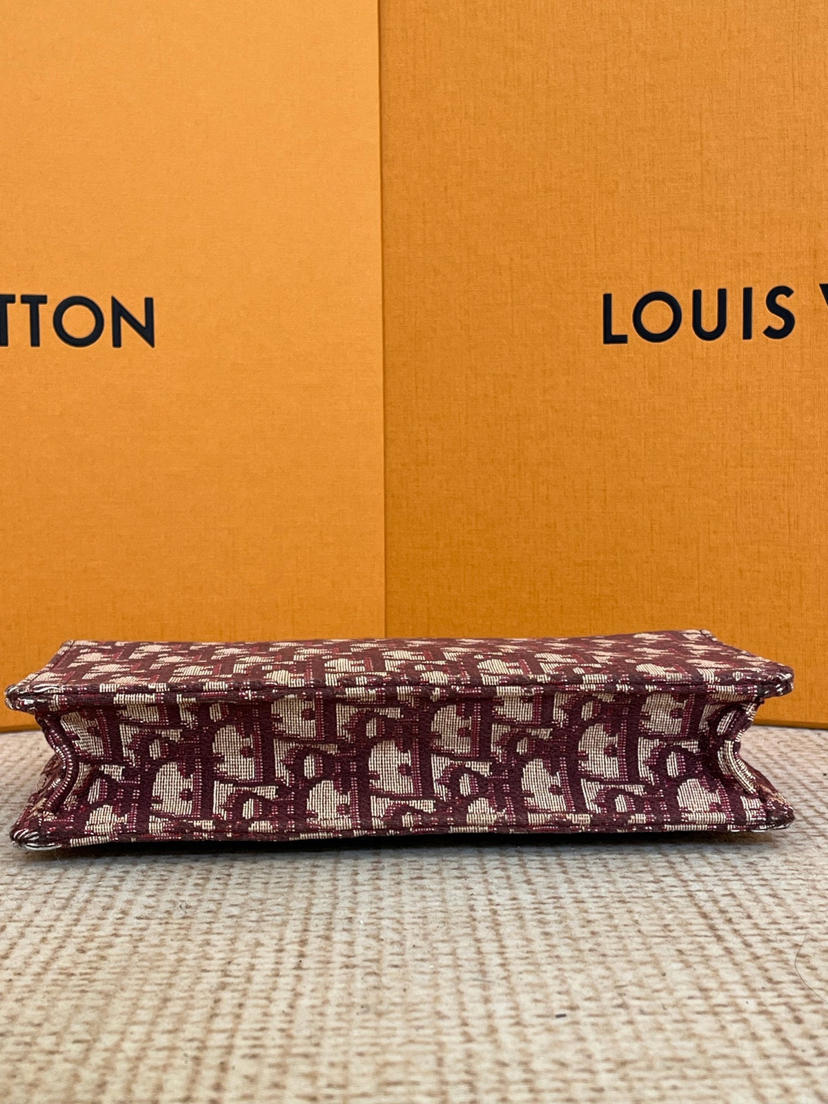 Dior - Saddle Chain Pouch - Cloth - Burgundy