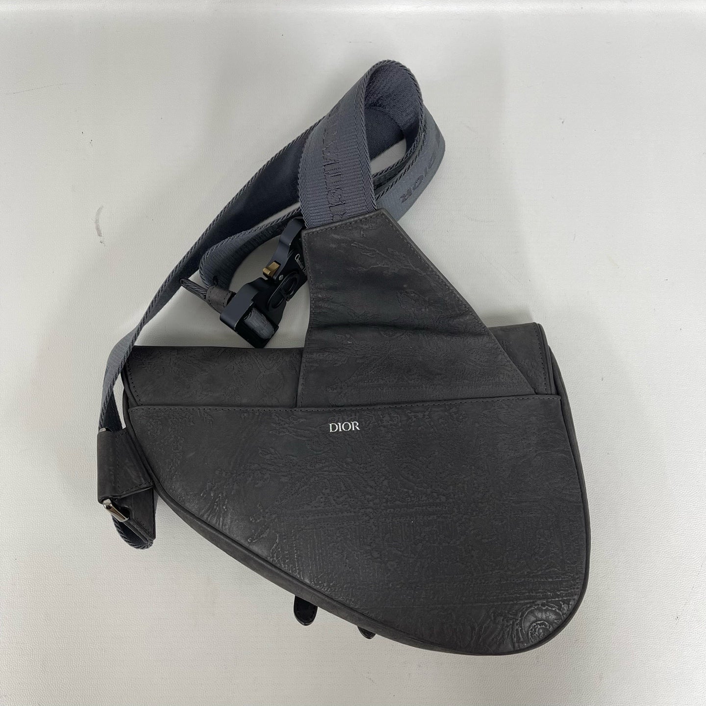 Dior - Saddle Chest Bag - Suede - Grey