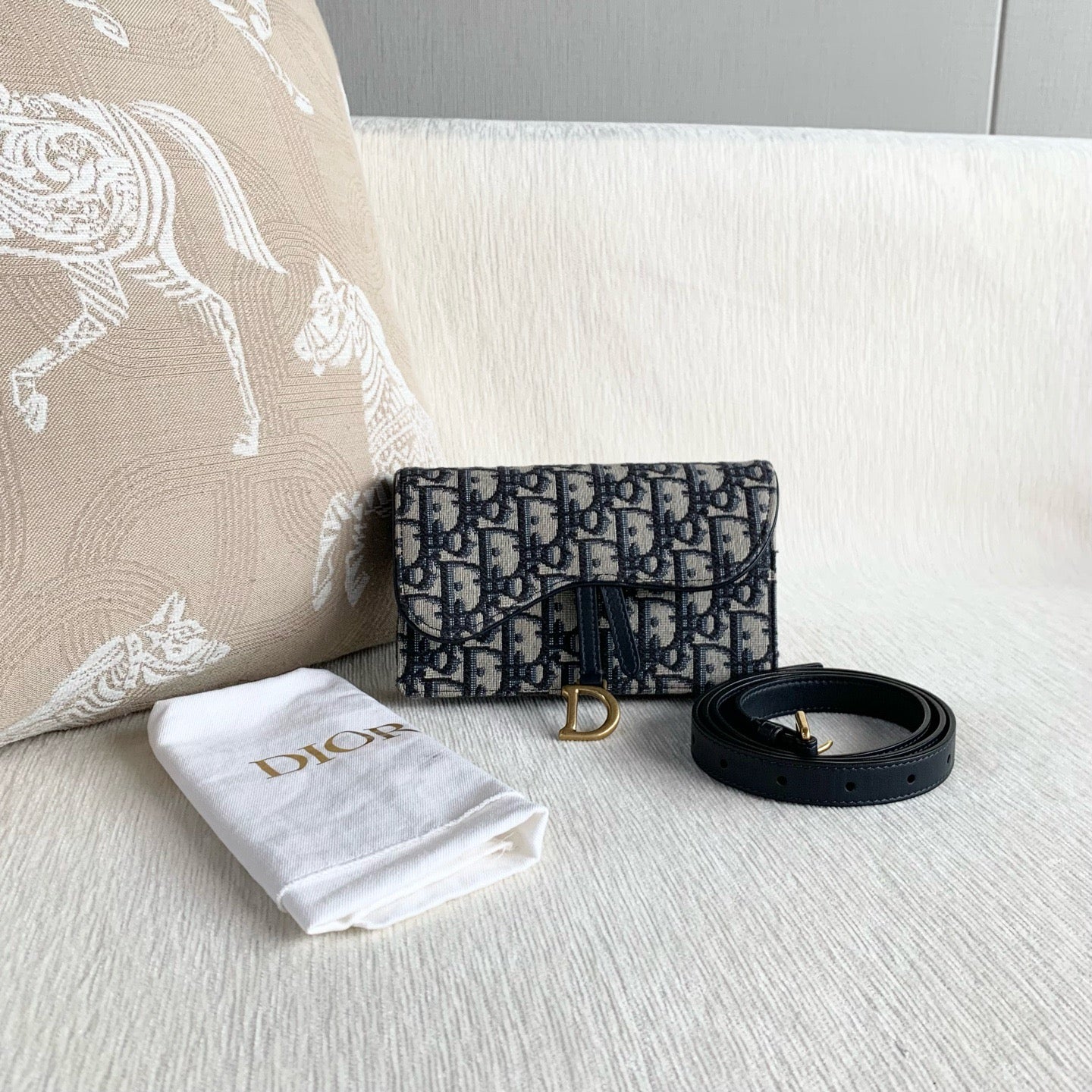 Dior - Saddle - Cloth - Blue - (mini)