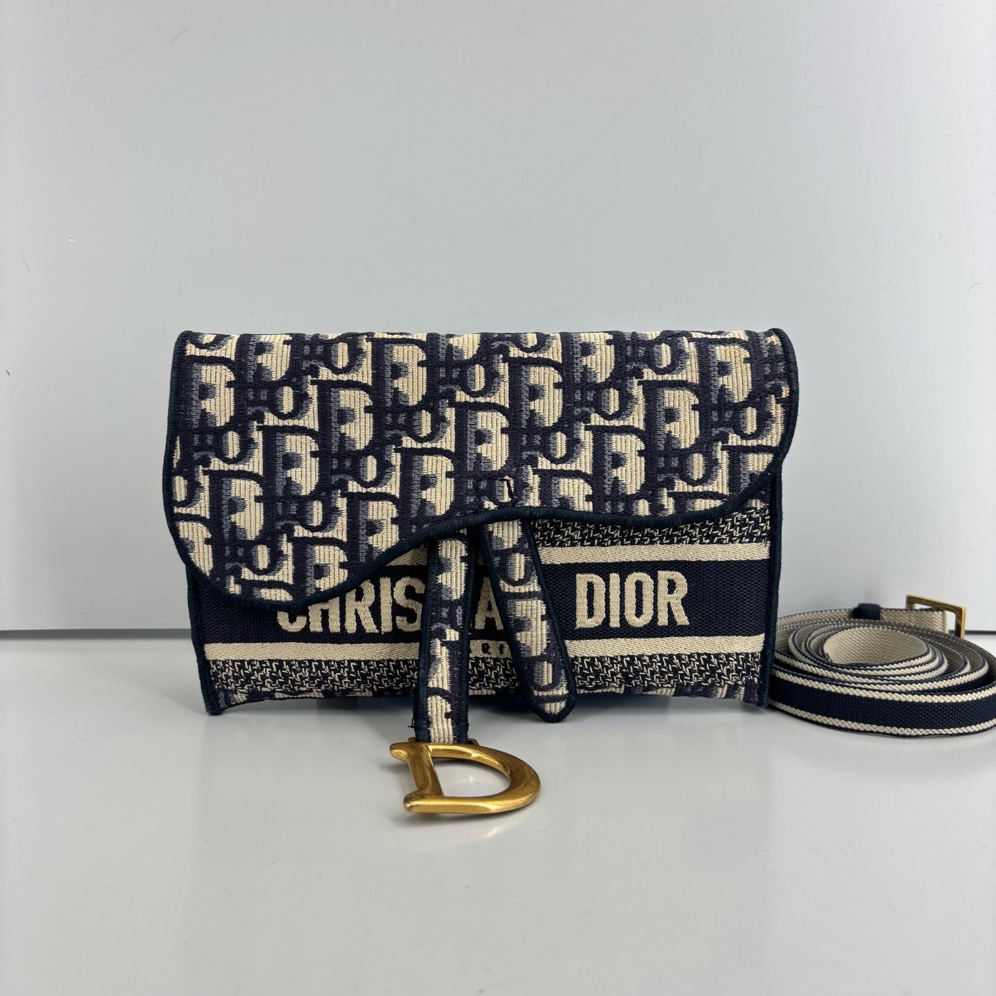 Dior - Saddle - Cloth - Blue - (mini)