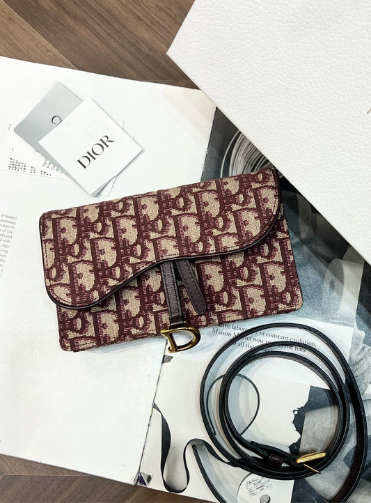Dior - Saddle - Cloth - Burgundy - (mini)