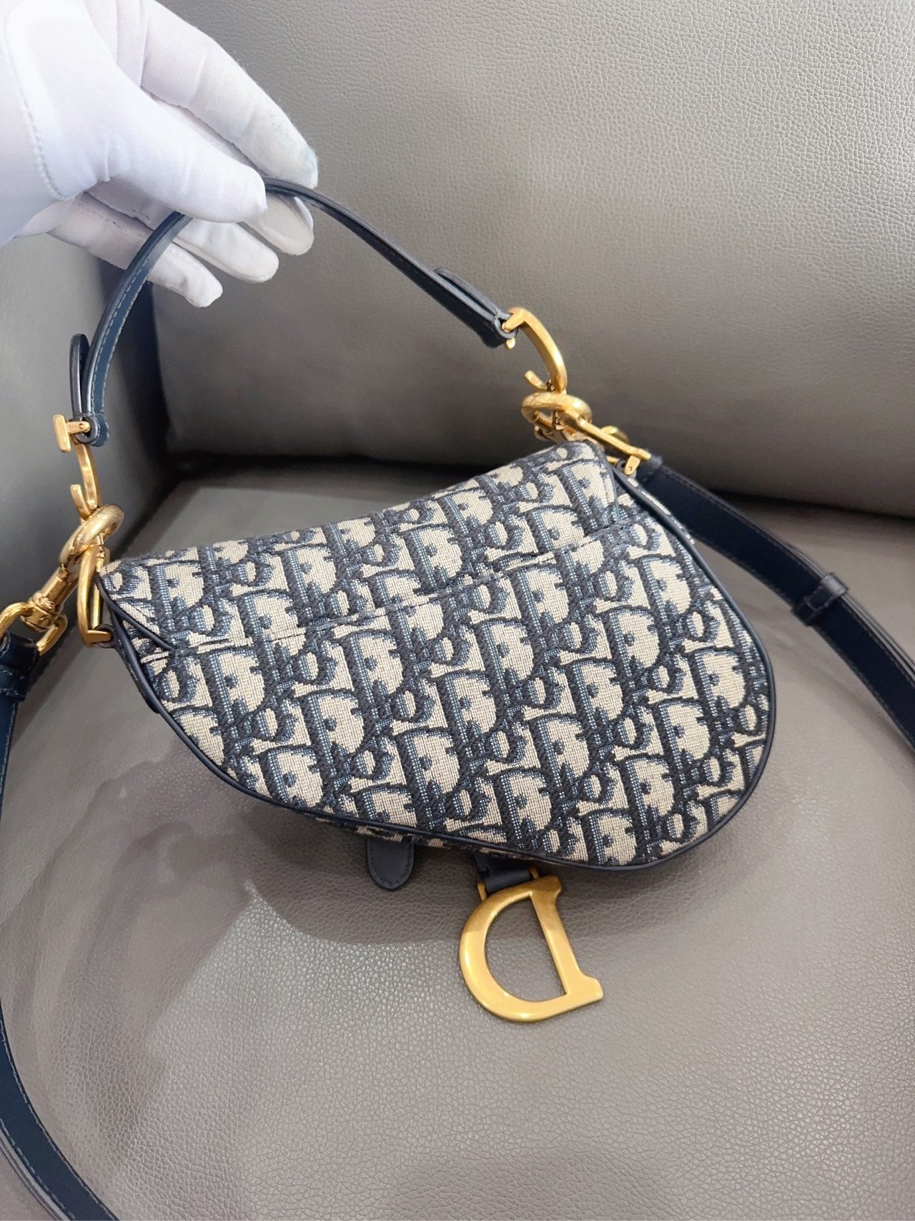Dior - Saddle - Cloth - Navy - (small)