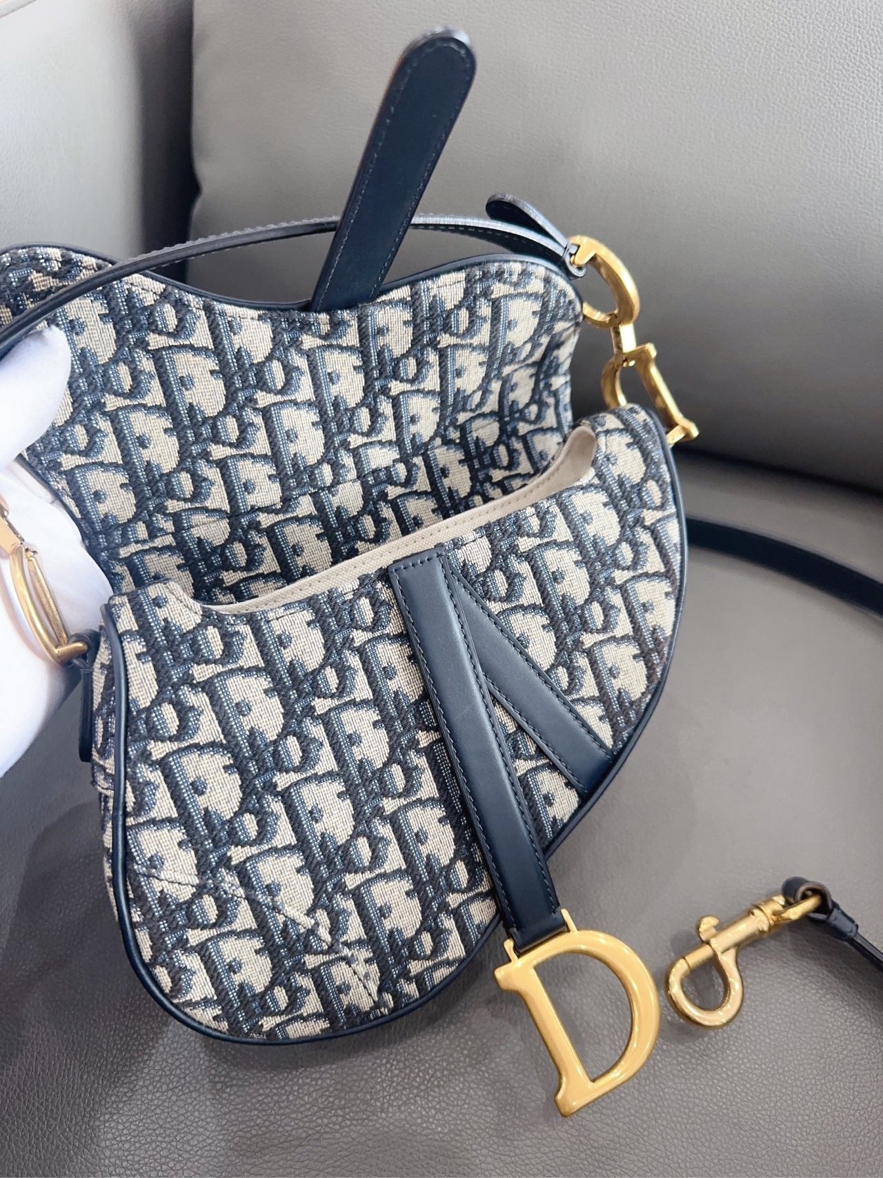 Dior - Saddle - Cloth - Navy - (small)