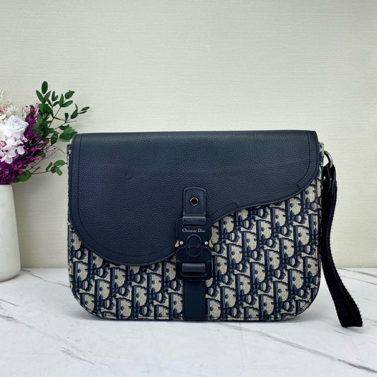 Dior - Saddle Clutch - Cloth - Blue - (Small)