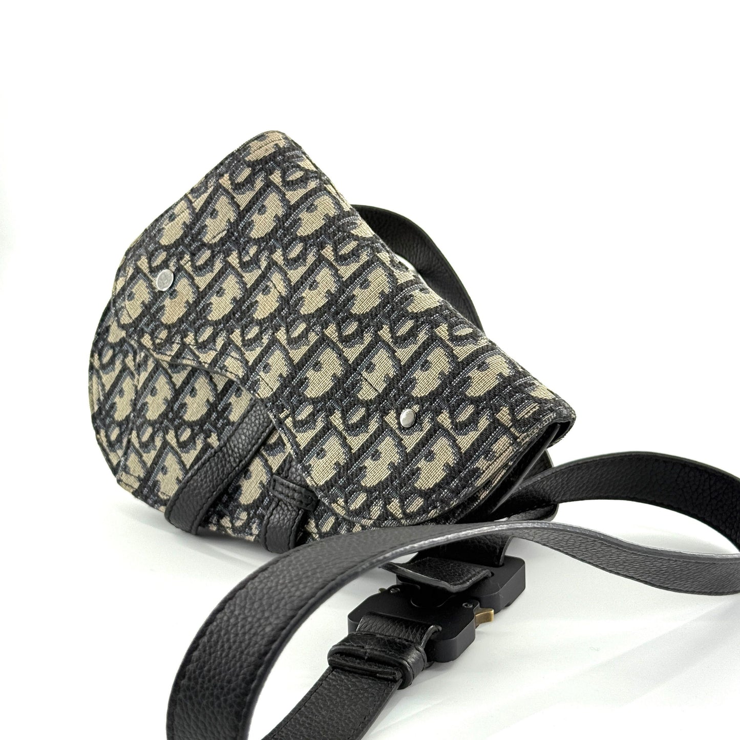 Dior - Saddle - Dior Oblique jacquard canvas with leather trim - Beige and Navy Oblique - (small)
