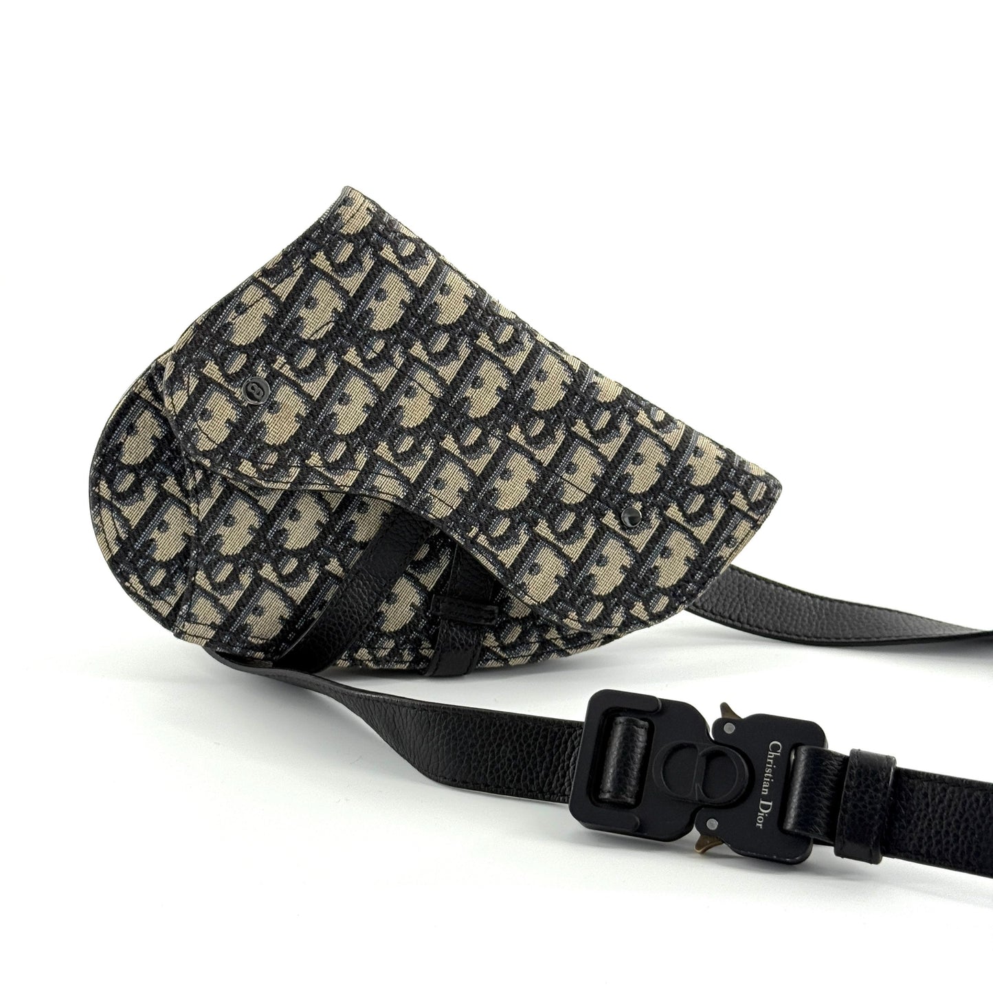 Dior - Saddle - Dior Oblique jacquard canvas with leather trim - Beige and Navy Oblique - (small)