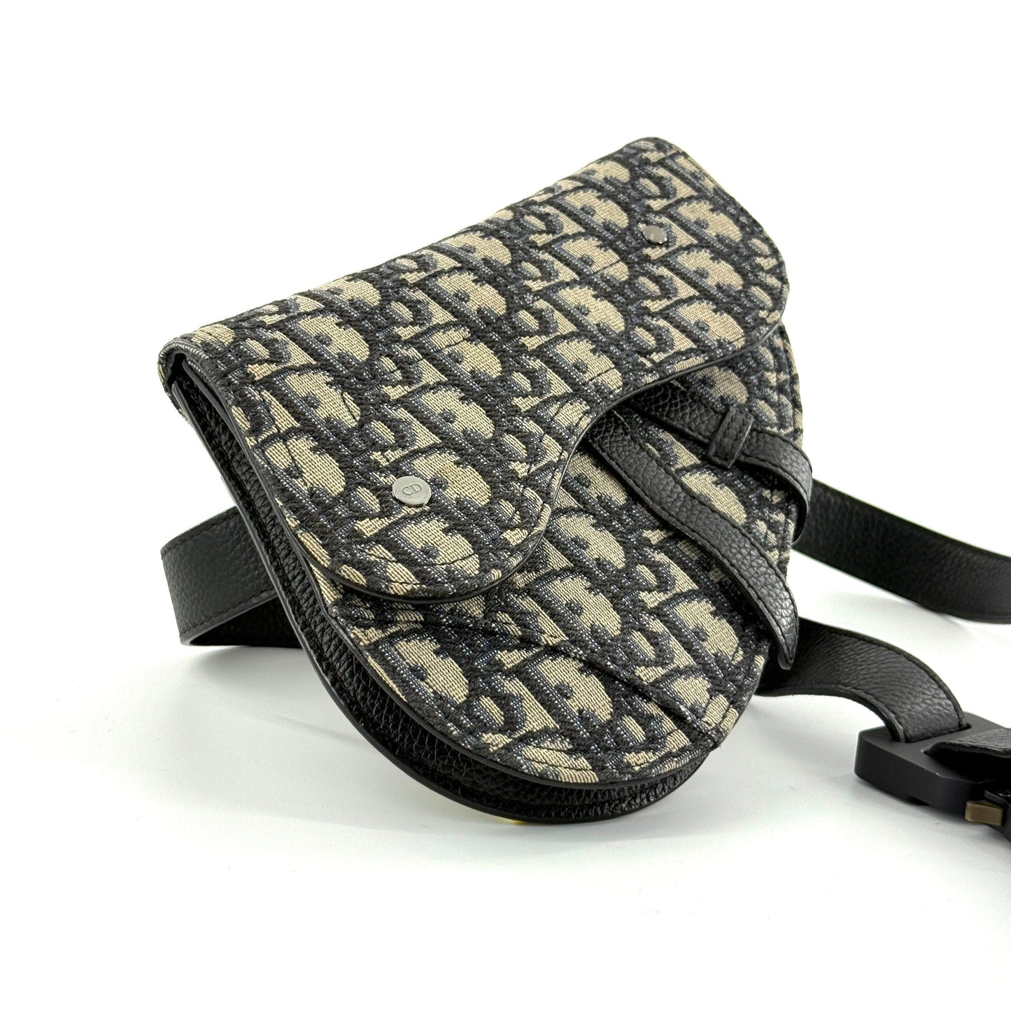 Dior - Saddle - Dior Oblique jacquard canvas with leather trim - Beige and Navy Oblique - (small)