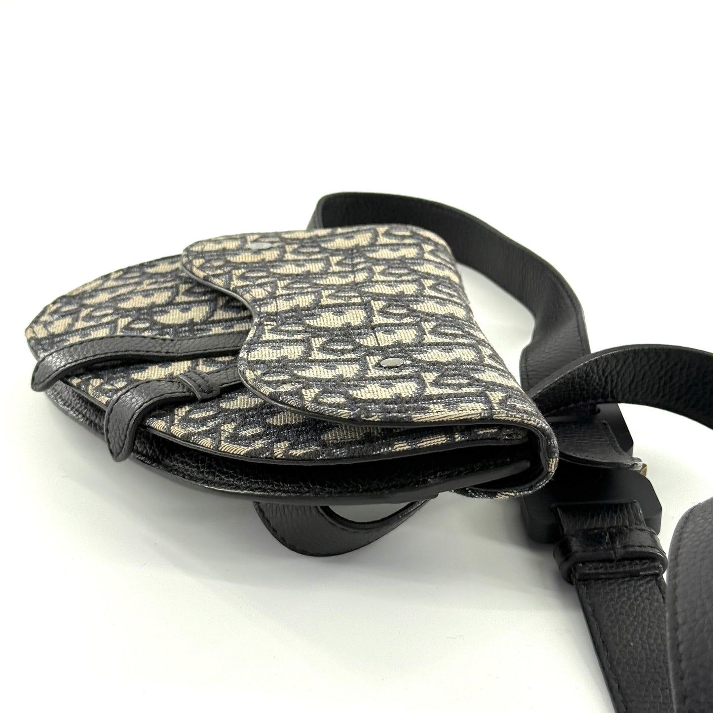Dior - Saddle - Dior Oblique jacquard canvas with leather trim - Beige and Navy Oblique - (small)