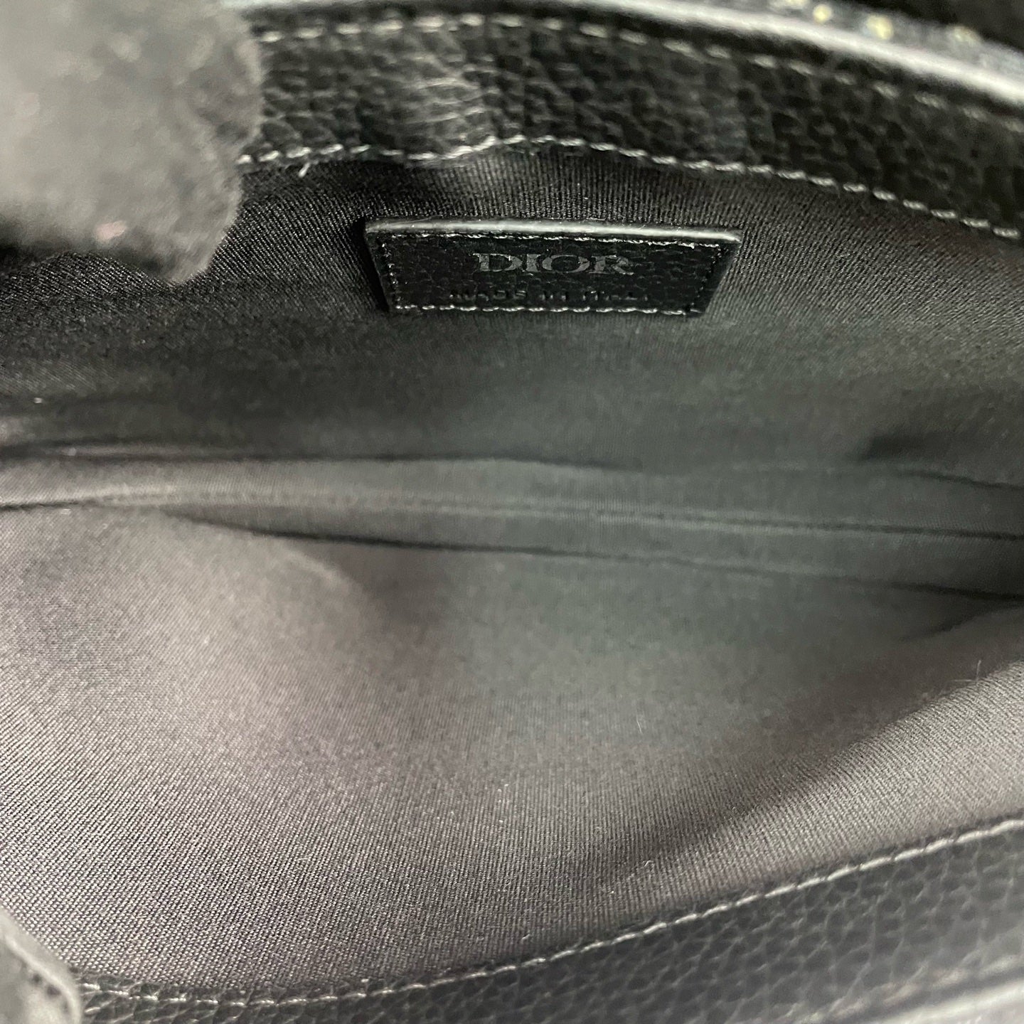 Dior - Saddle - Embroidered Oblique canvas with pebbled leather trim - Black - (mini)
