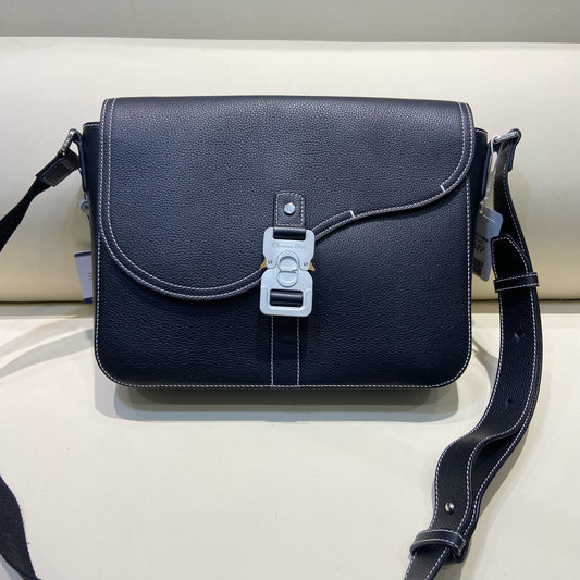 Dior - Saddle Flap Bag - Leather - Black - (large)