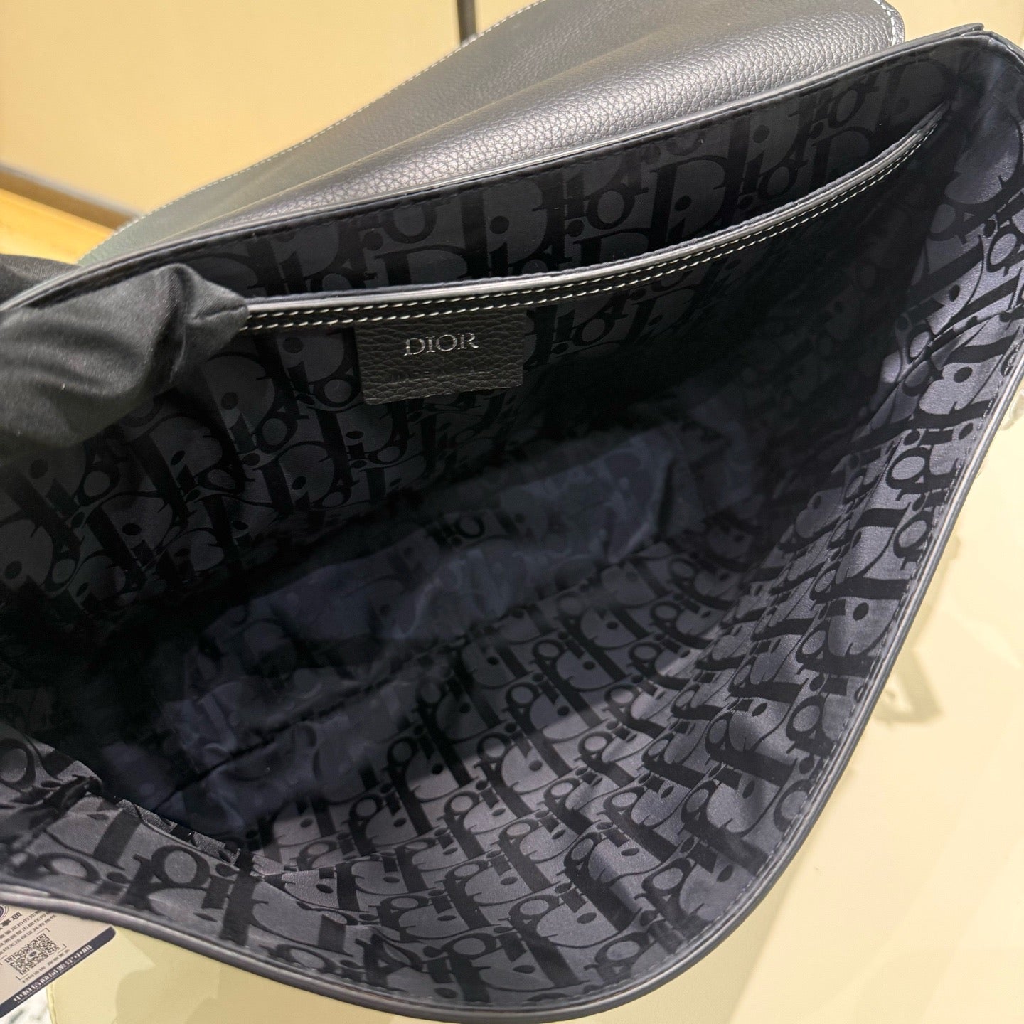 Dior - Saddle Flap Bag - Leather - Black - (large)