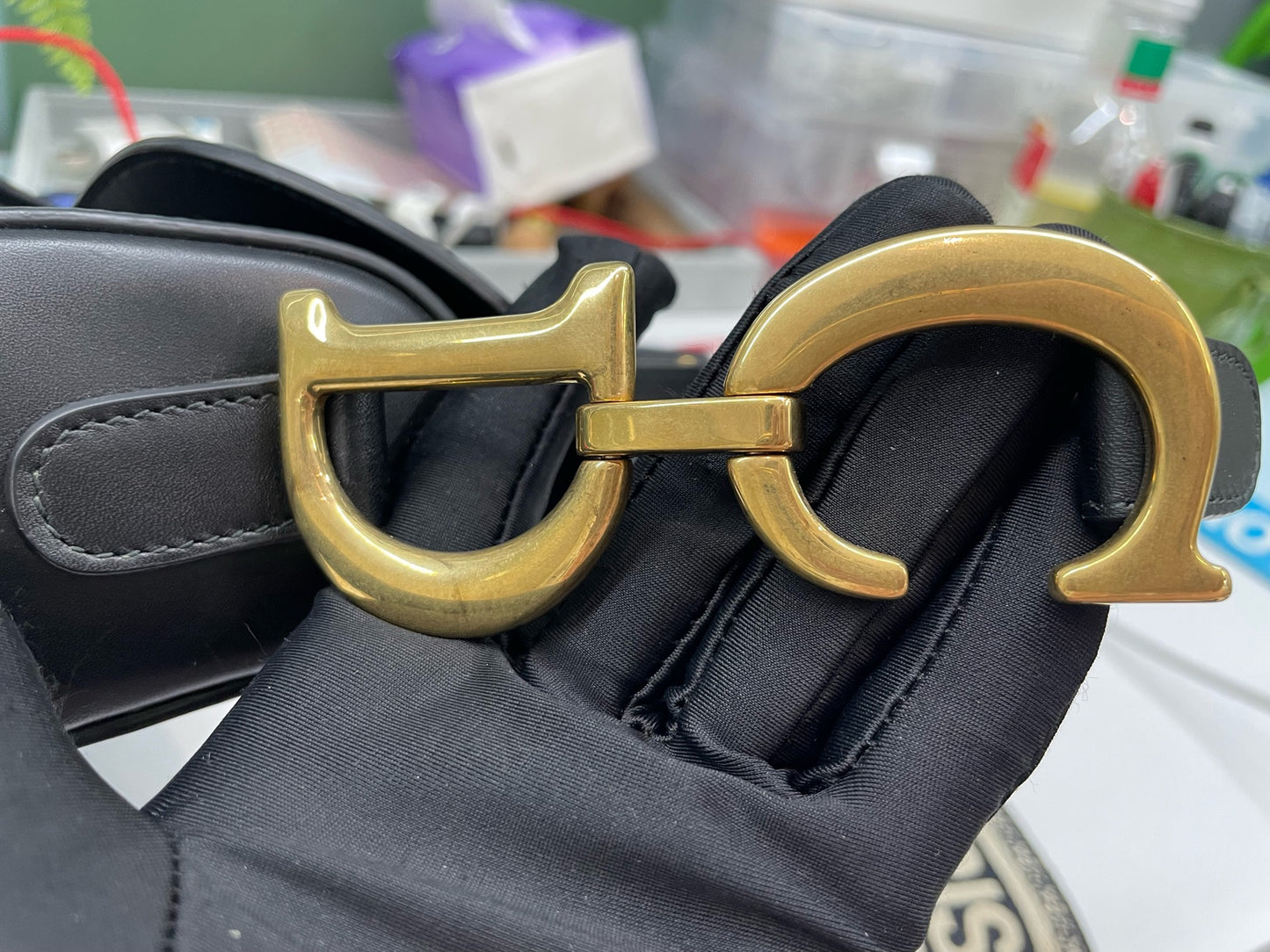Dior - Saddle - Leather - Black - (Large)