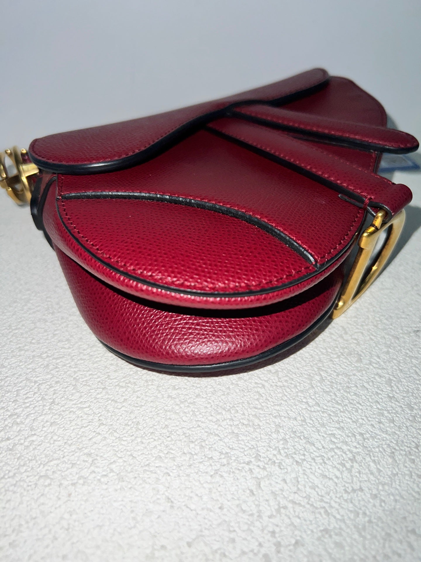 Dior - Saddle - Leather - Burgundy - (mini)