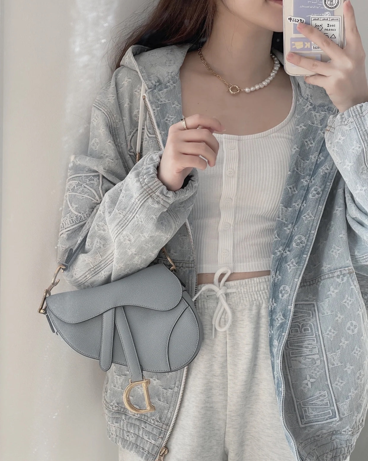 Dior - Saddle - Leather - Grey - (small)