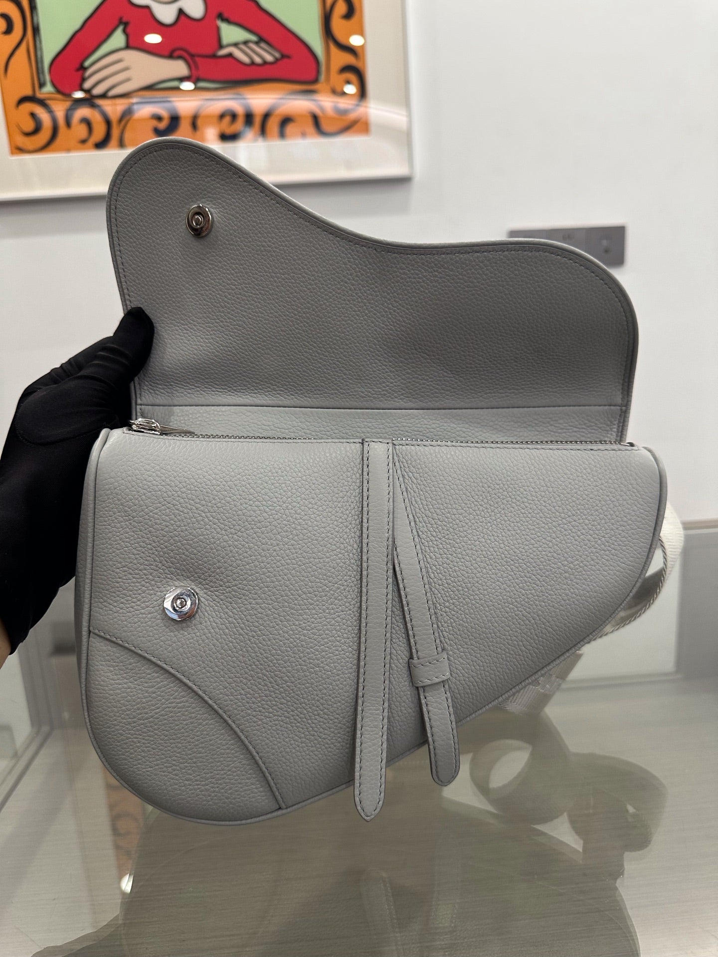 Dior - Saddle - Leather - Grey - (small)