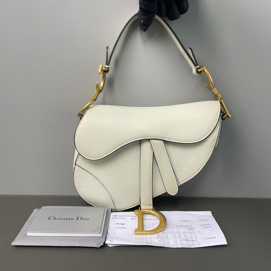 Dior - Saddle - Leather - White - (Small)