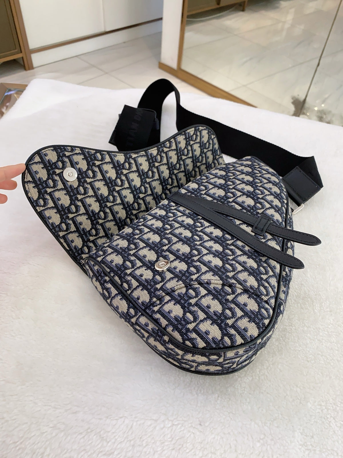 Dior - Saddle Medium - Cloth - Blue - (medium)