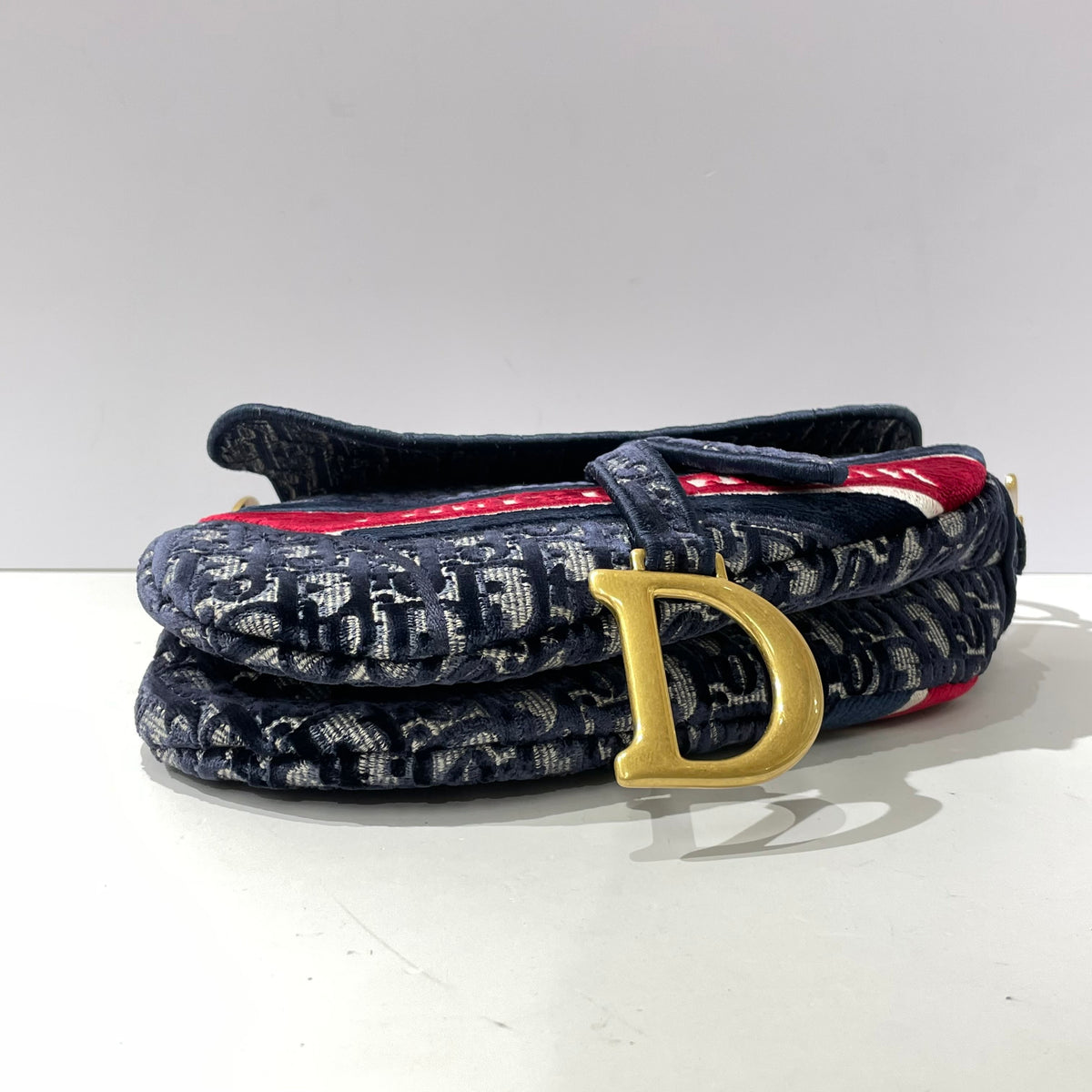 Dior - Saddle Medium - Velvet - Blue - (medium)
