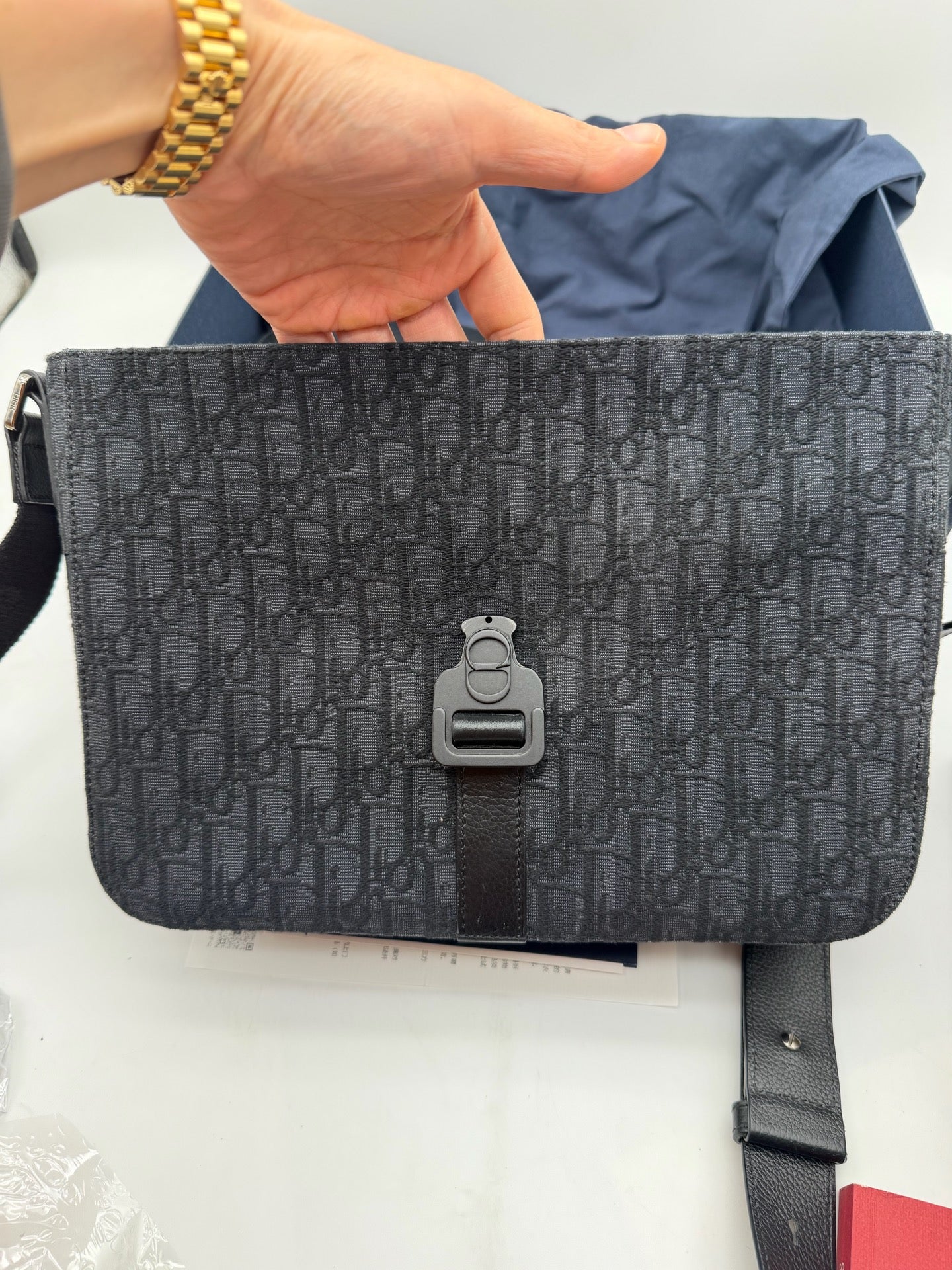 Dior - Saddle Messenger Bag - Fabric - Black - (small)