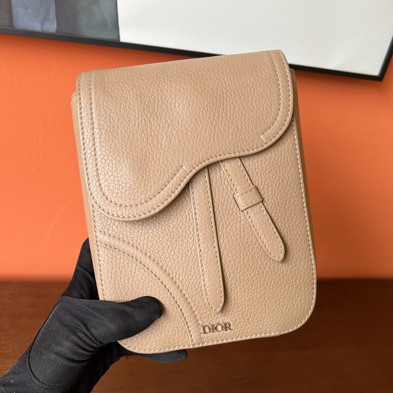 Dior - Saddle Messenger Bag - Leather - Beige - (small)