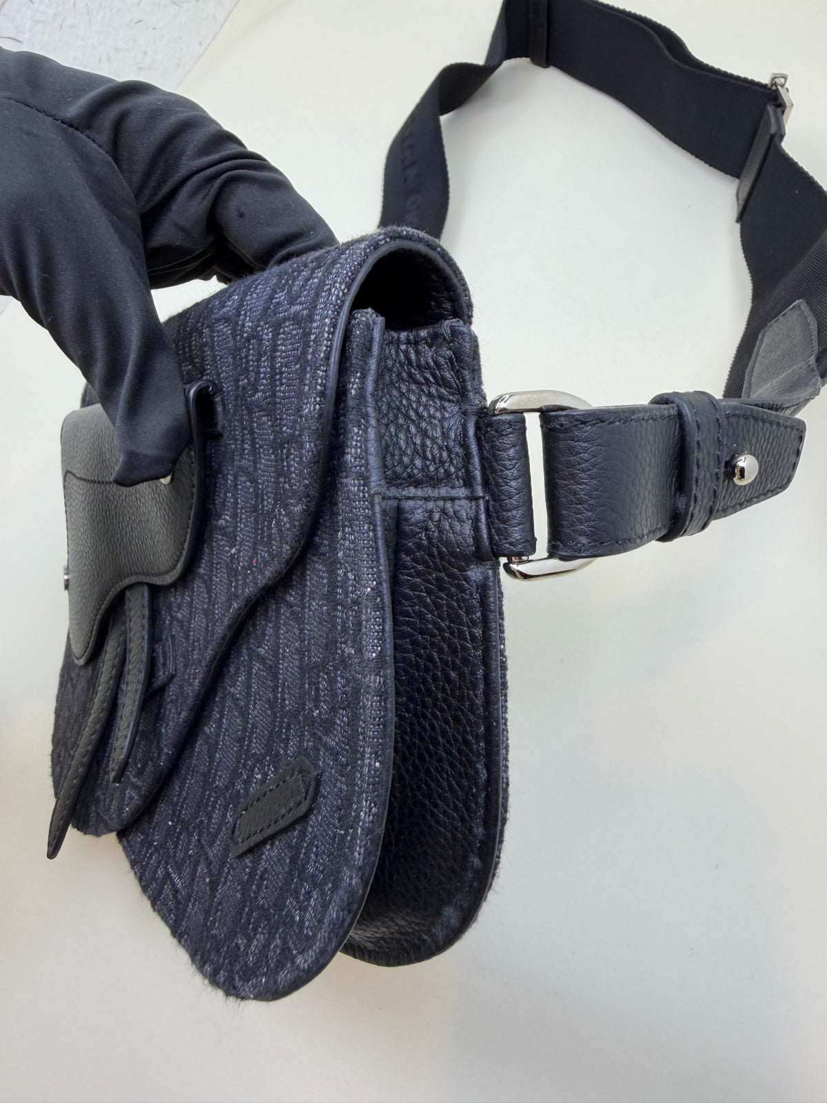 Dior - Saddle Oblique 24 cm - Cloth - Navy