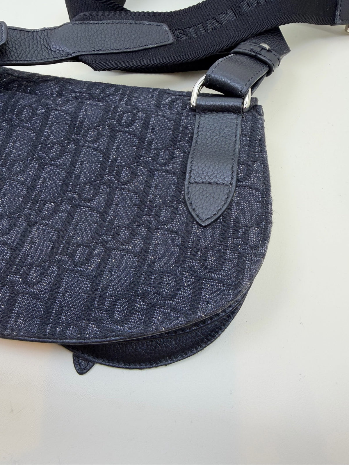 Dior - Saddle Oblique 24 cm - Cloth - Navy
