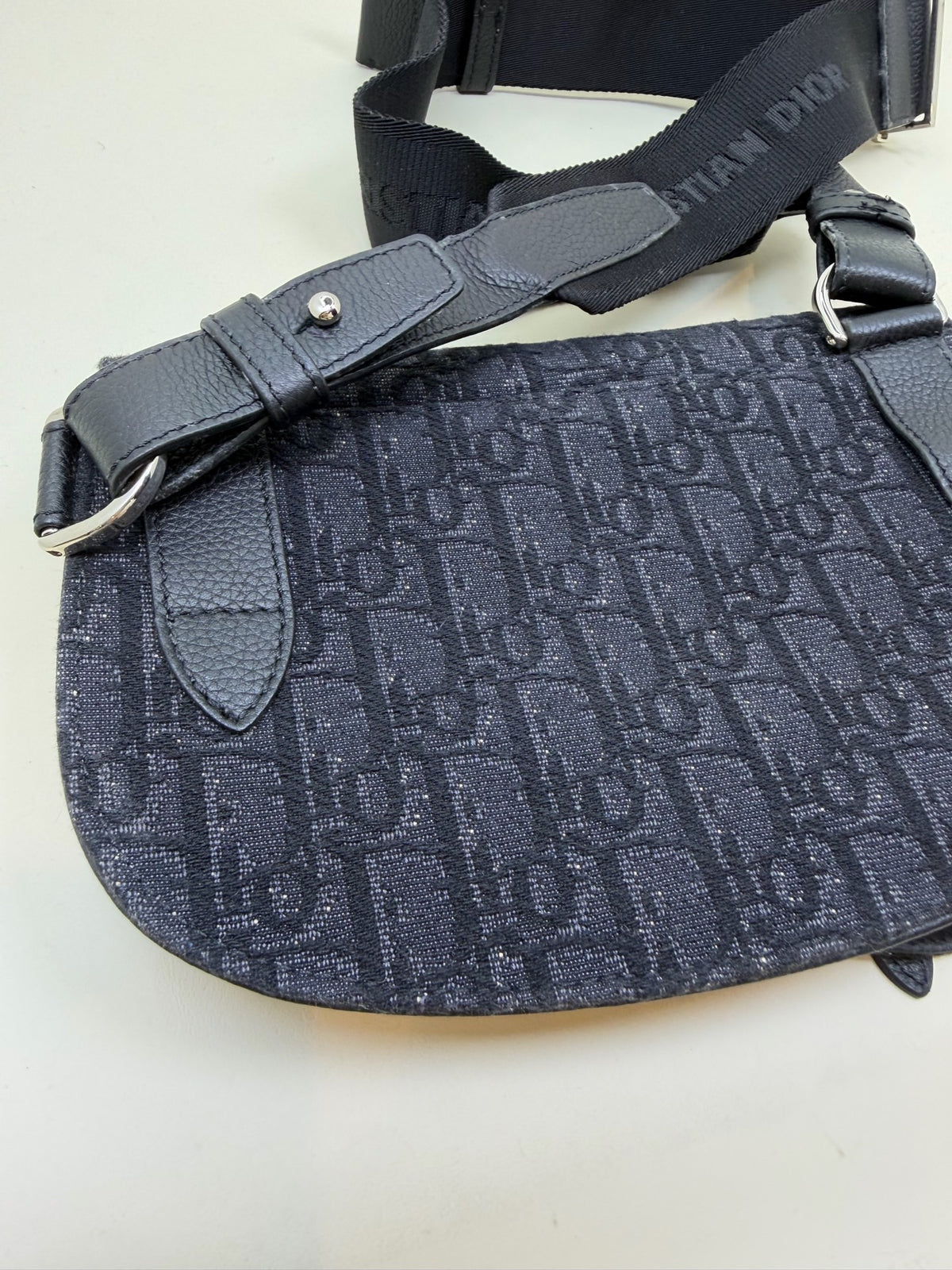 Dior - Saddle Oblique 24 cm - Cloth - Navy