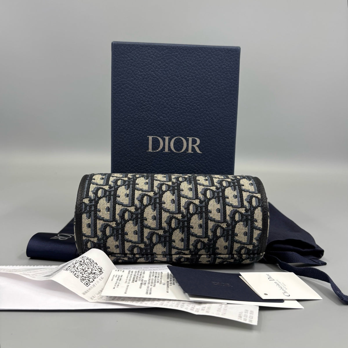 Dior - Saddle Oblique Embroidered Three-Compartment Watch Case - Cloth - Multicolour