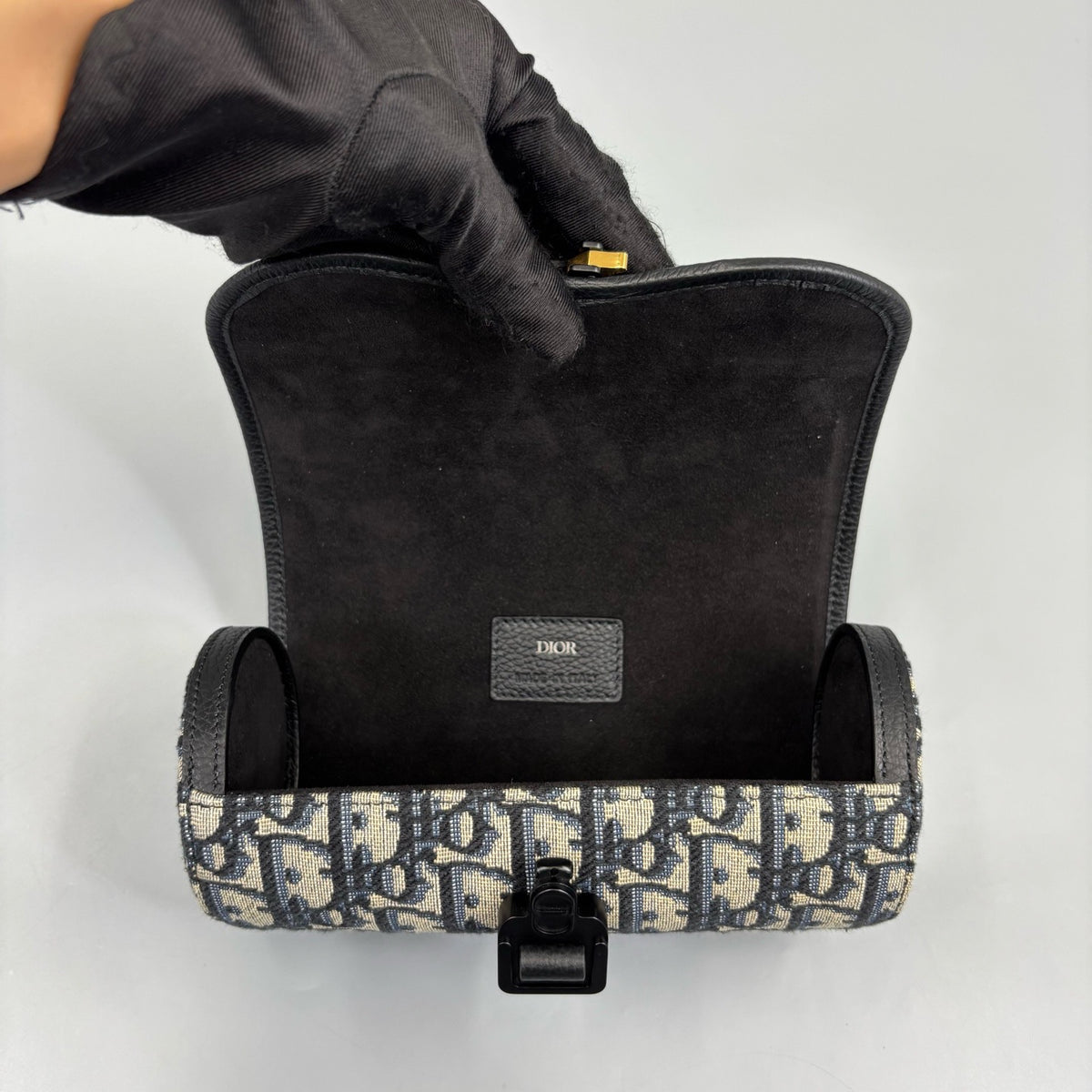 Dior - Saddle Oblique Embroidered Three-Compartment Watch Case - Cloth - Multicolour