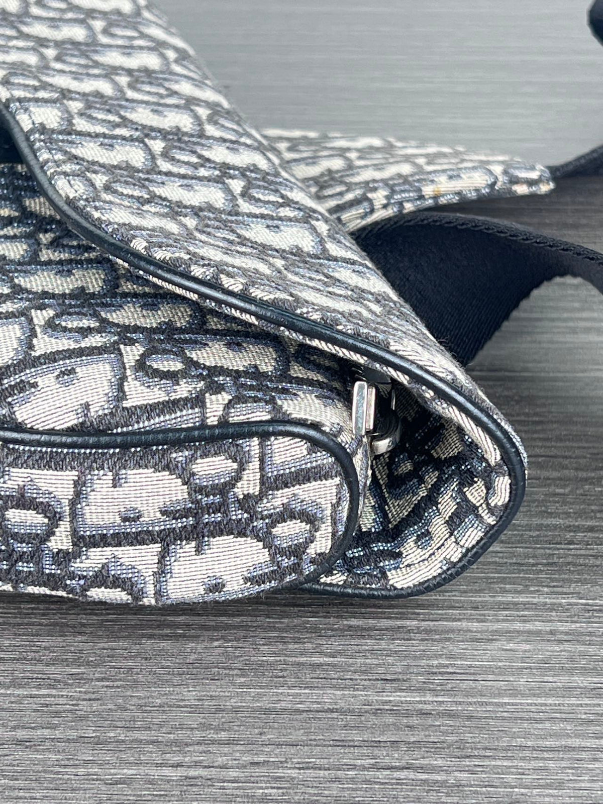 Dior - Saddle Oblique Medium - Cloth - Blue - (medium)