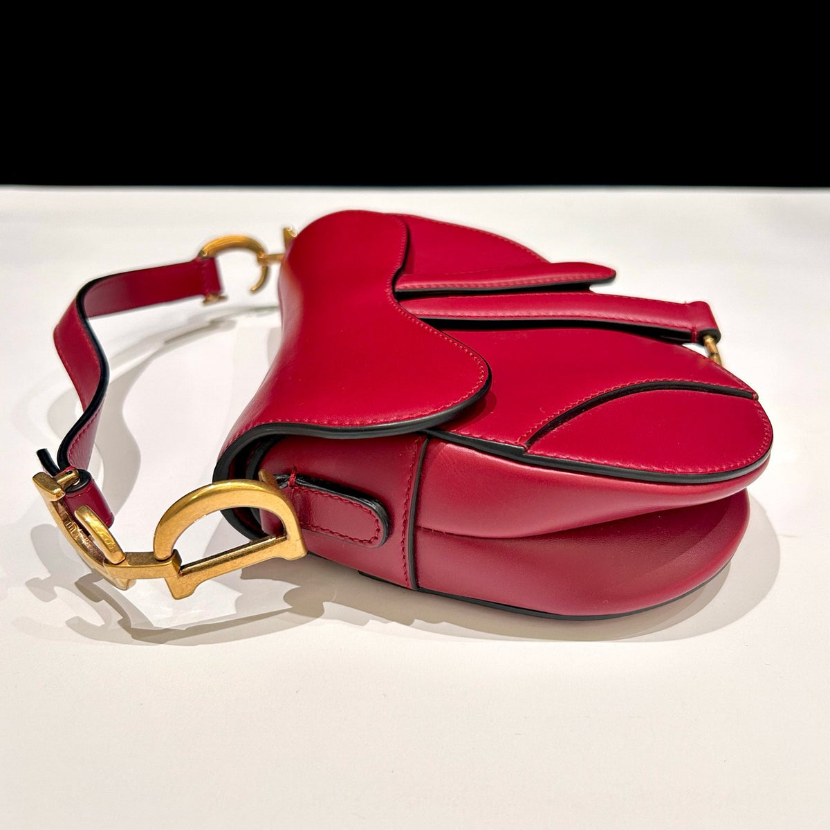 Dior - Saddle Small - Leather - Burgundy - (Small)