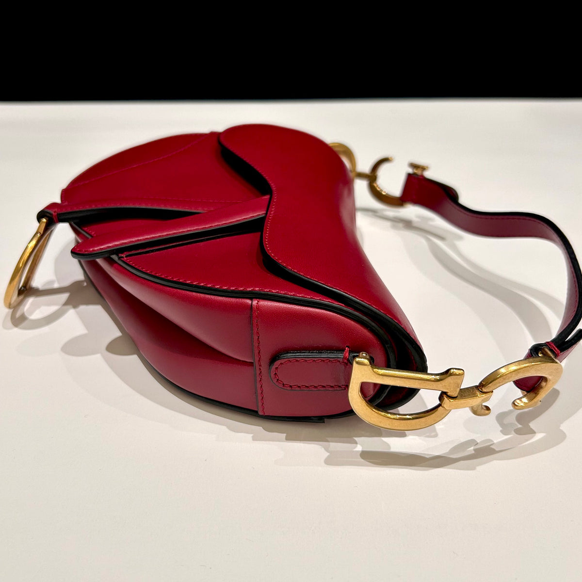 Dior - Saddle Small - Leather - Burgundy - (Small)