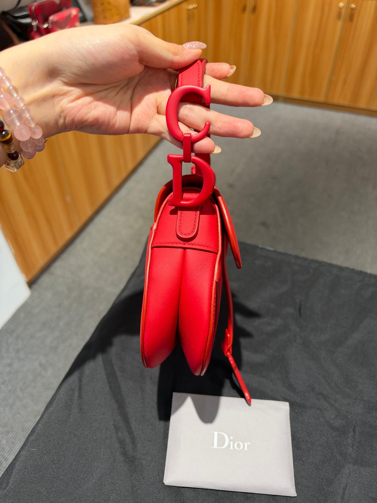 Dior - Saddle Small - Leather - Red - (small)