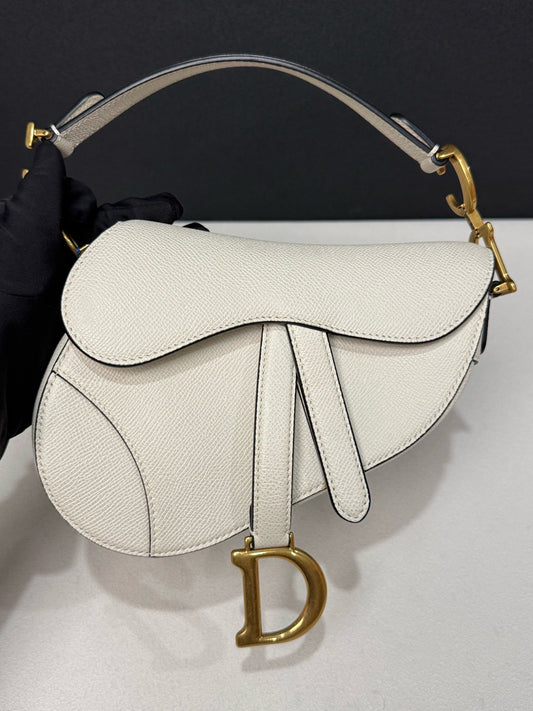 Dior - Saddle Small - Leather - White - (small)