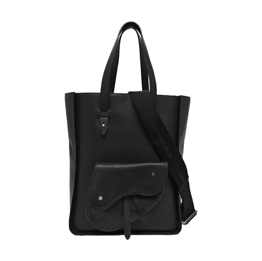 Dior - Saddle Tote - Leather - Black - (large)