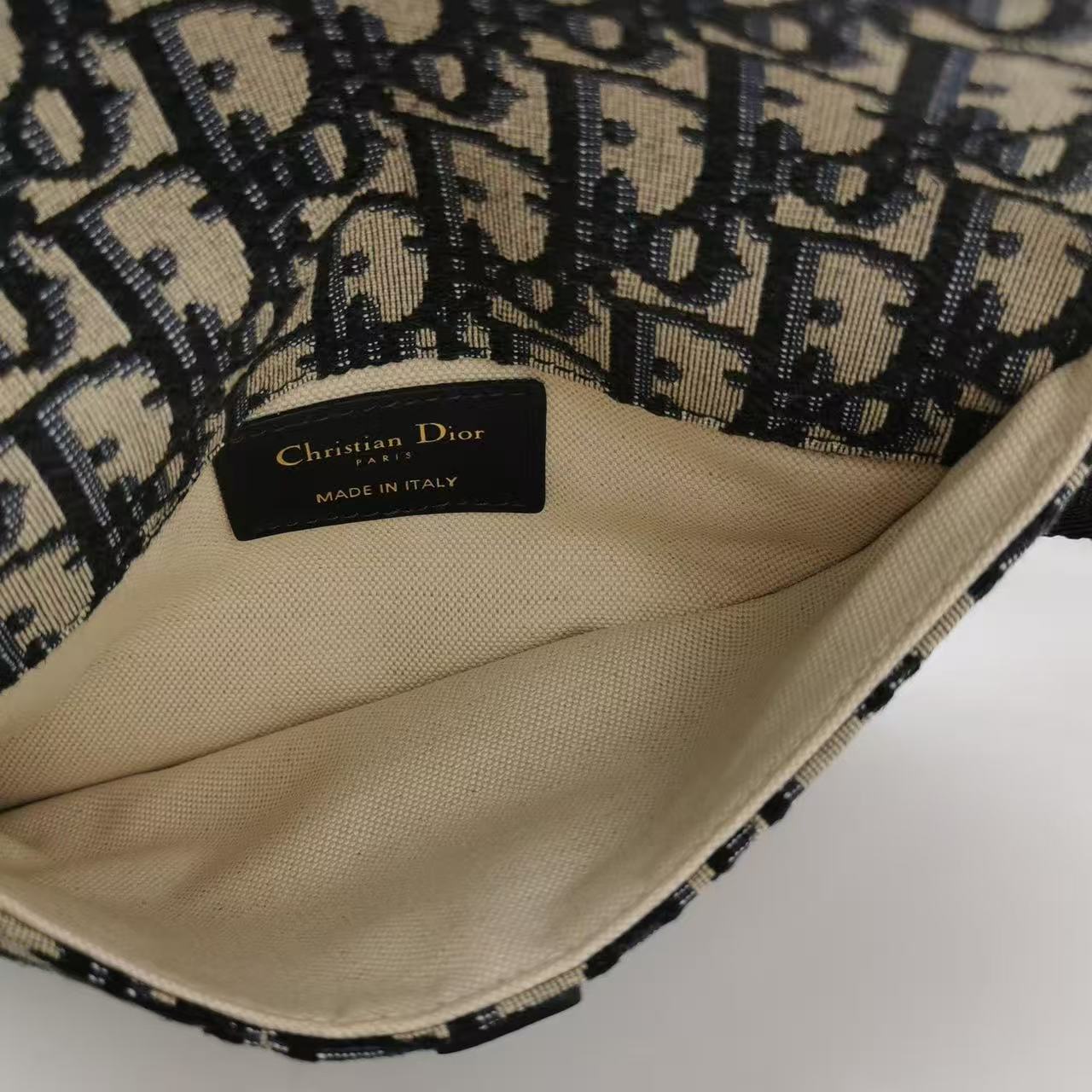 Dior - Saddle Waist Bag - Cowhide leather and Canvas - Black, Beige - (mini)
