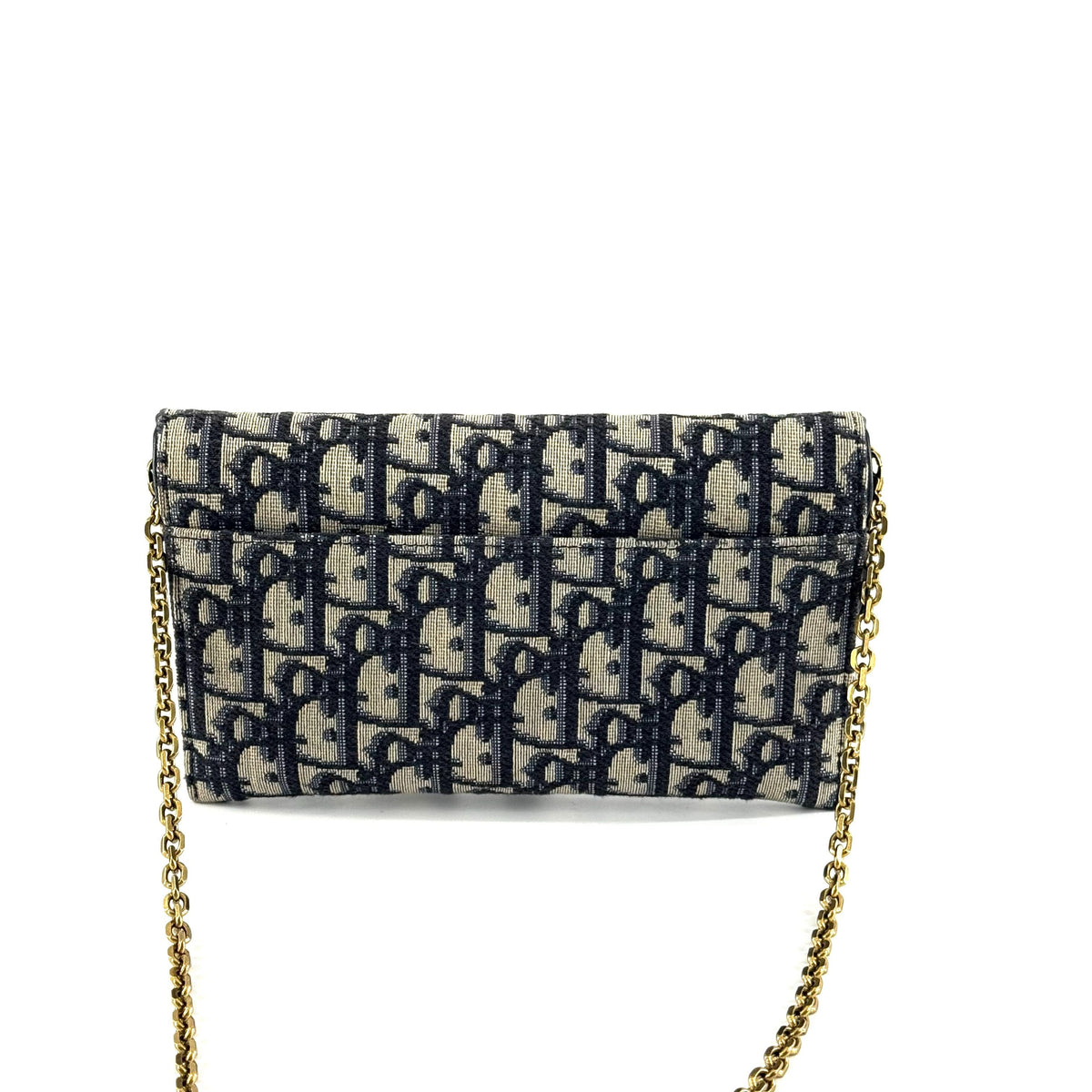 Dior - Saddle Wallet on Chain - Cloth - Blue - (mini)