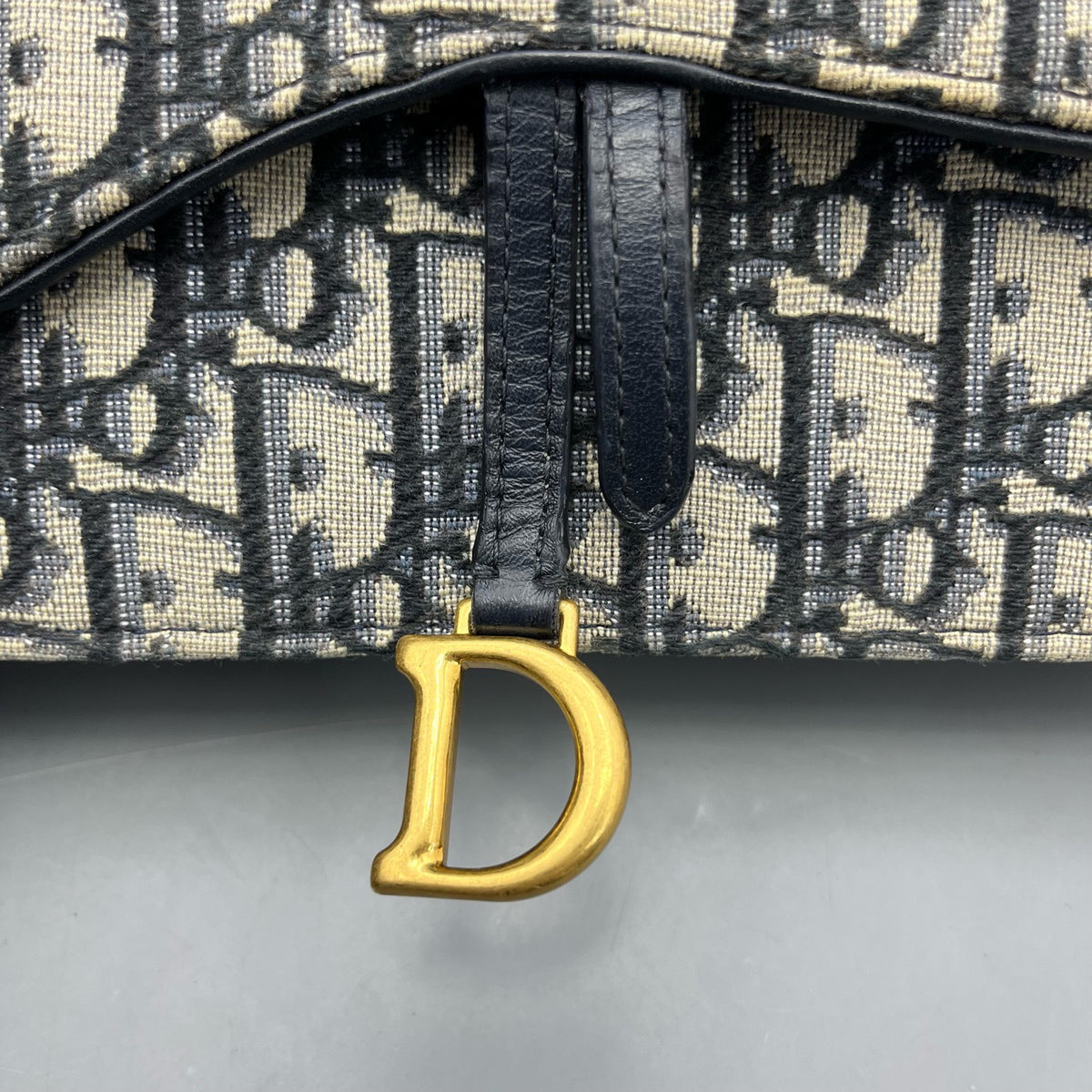 Dior - Saddle Wallet on Chain - Cloth - Blue - (mini)