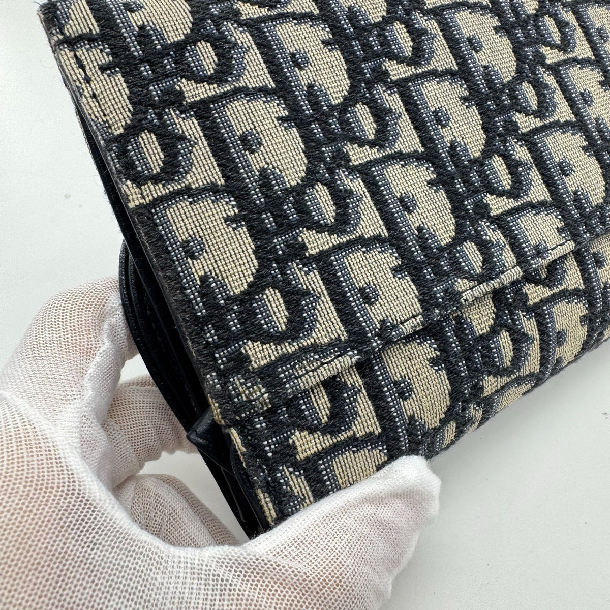 Dior - Saddle Wallet on Chain - Cloth - Blue - (mini)