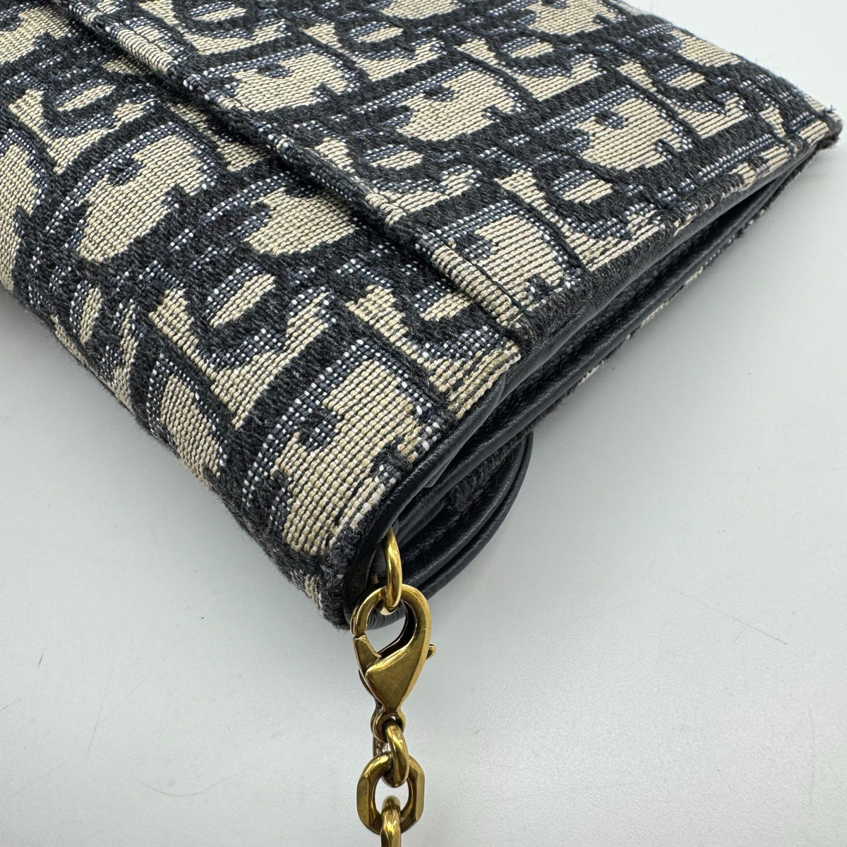 Dior - Saddle Wallet on Chain - Cloth - Blue - (mini)