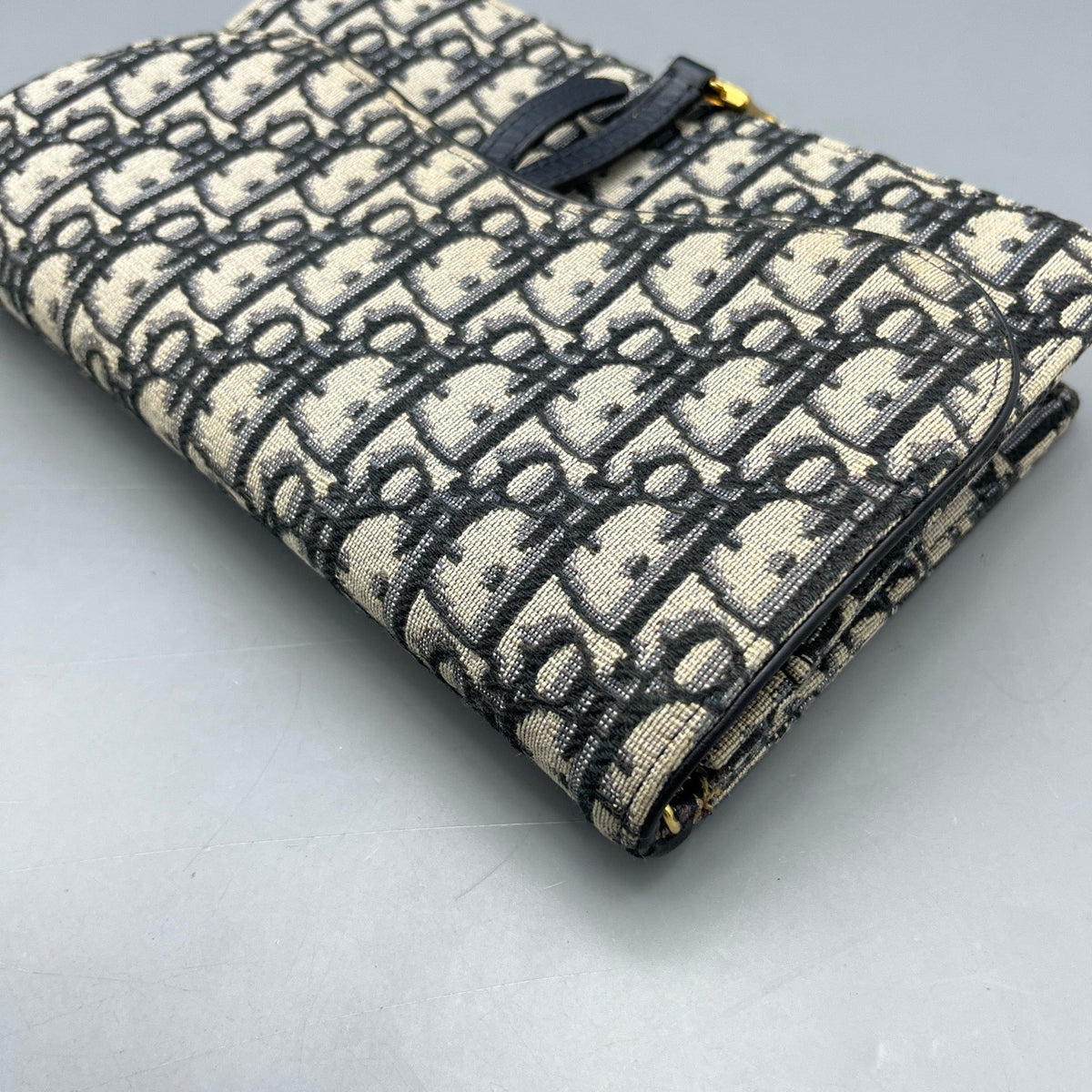 Dior - Saddle Wallet on Chain - Cloth - Blue - (mini)