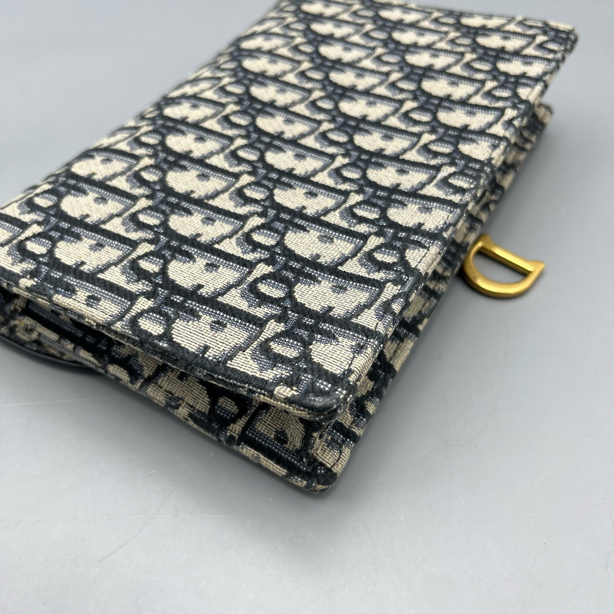 Dior - Saddle Wallet on Chain - Cloth - Blue - (mini)