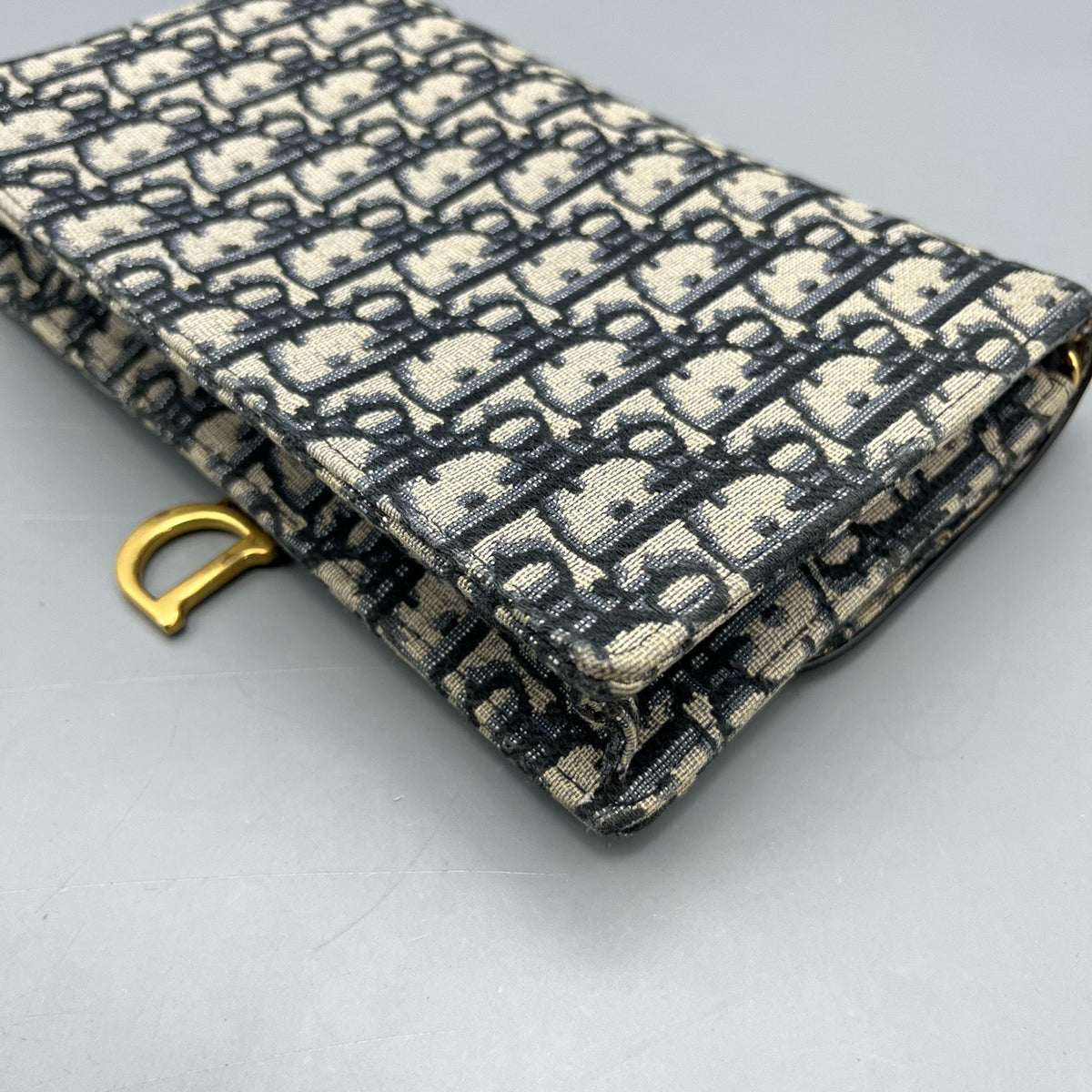 Dior - Saddle Wallet on Chain - Cloth - Blue - (mini)